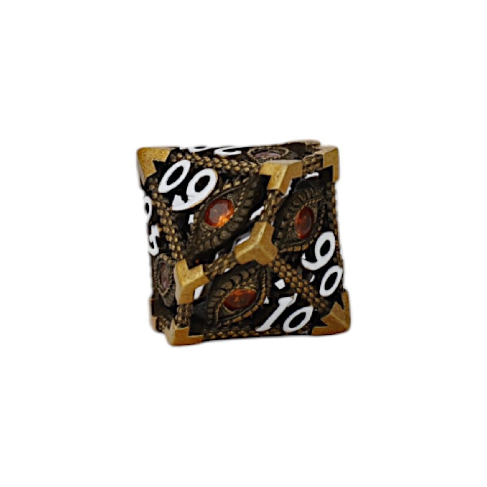 Let's Play Games Scaled Eye Dice Set - Ancient Bronze with Red 7-Set