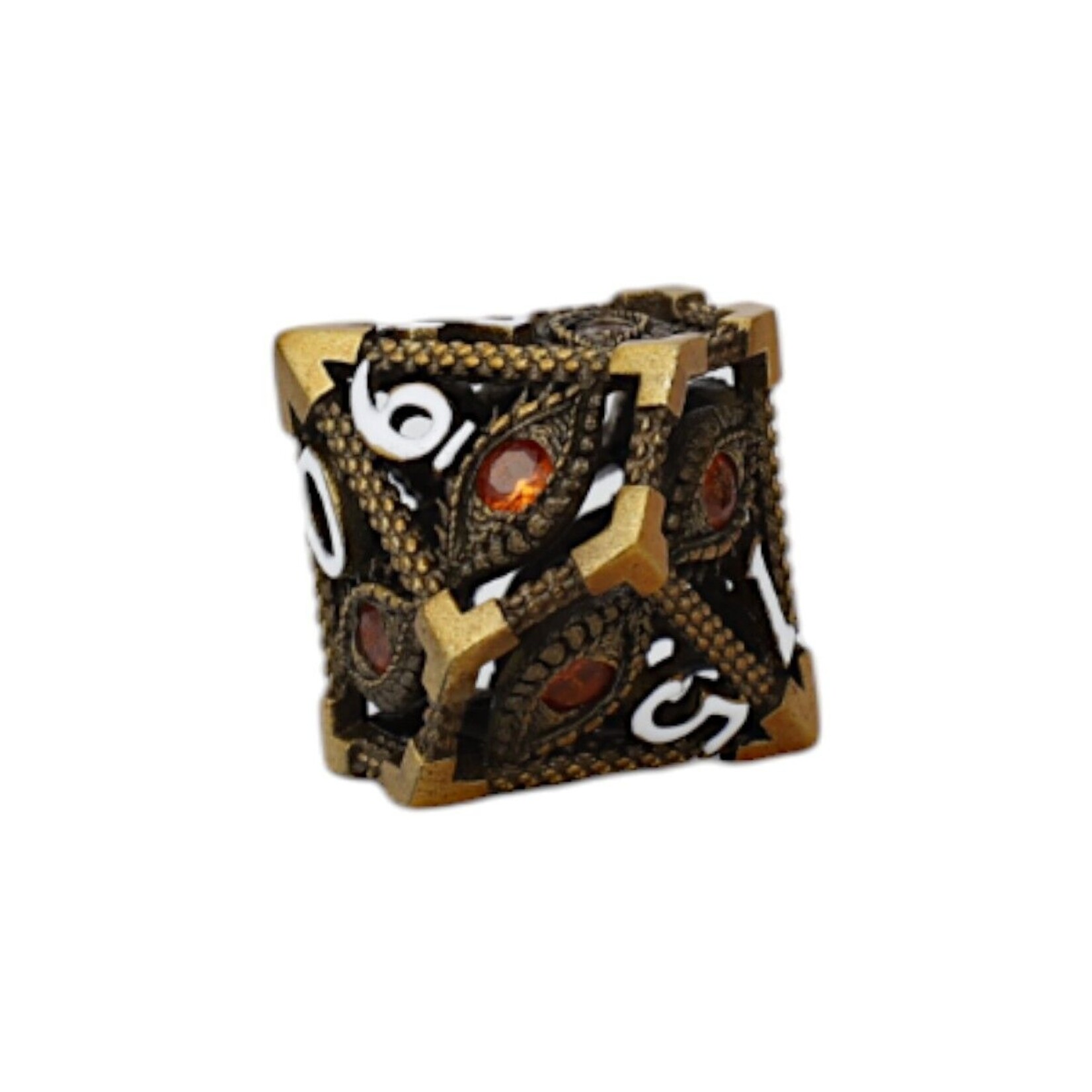 Let's Play Games Scaled Eye Dice Set - Ancient Bronze with Red 7-Set