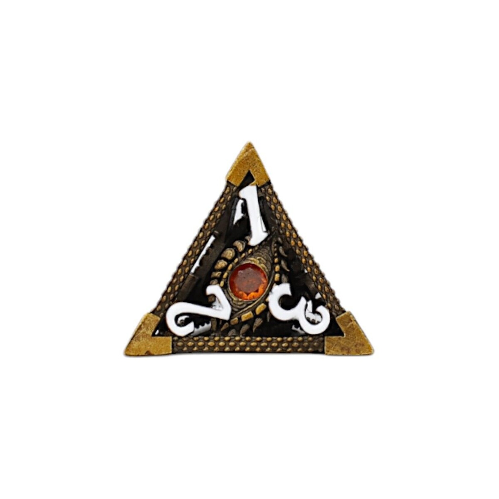 Let's Play Games Scaled Eye Dice Set - Ancient Bronze with Red 7-Set