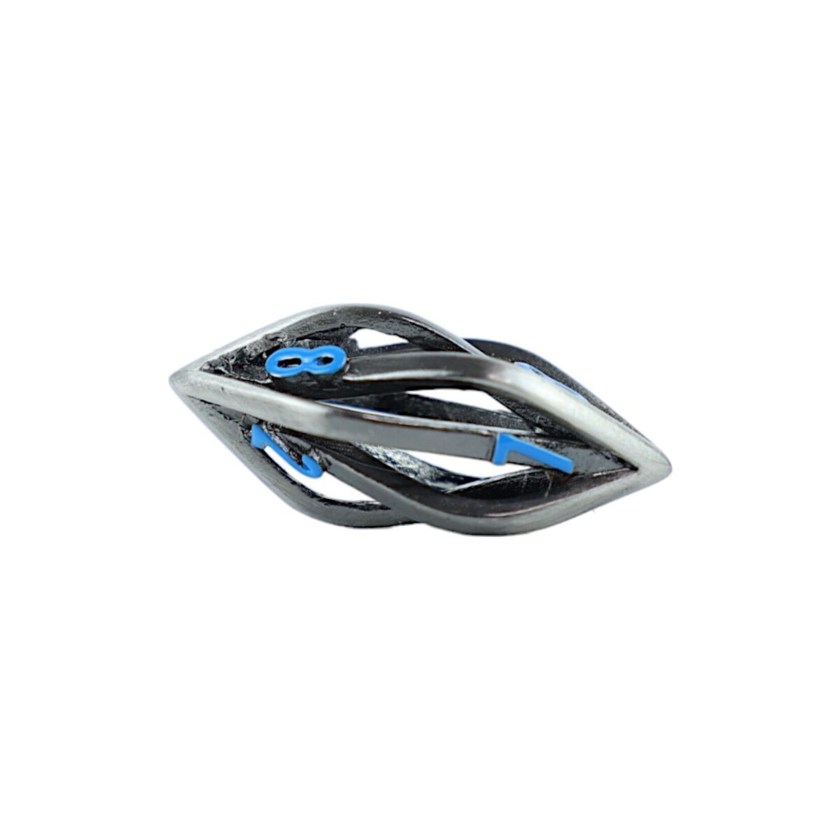 Let's Play Games Hollow Elliptic Dice Set - Stainless and Blue 7-Set
