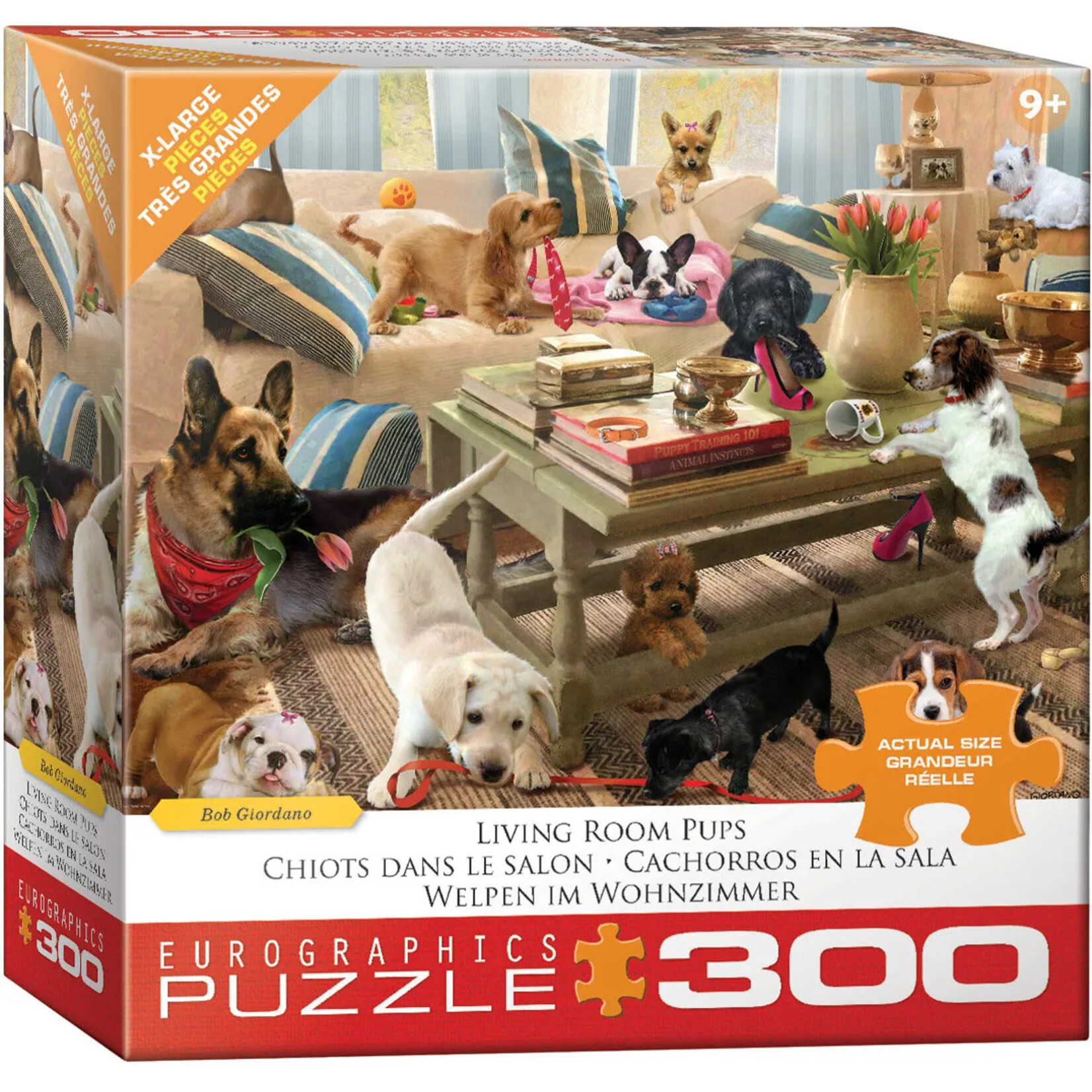 EuroGraphics Puzzles Living Room Pups 300pc