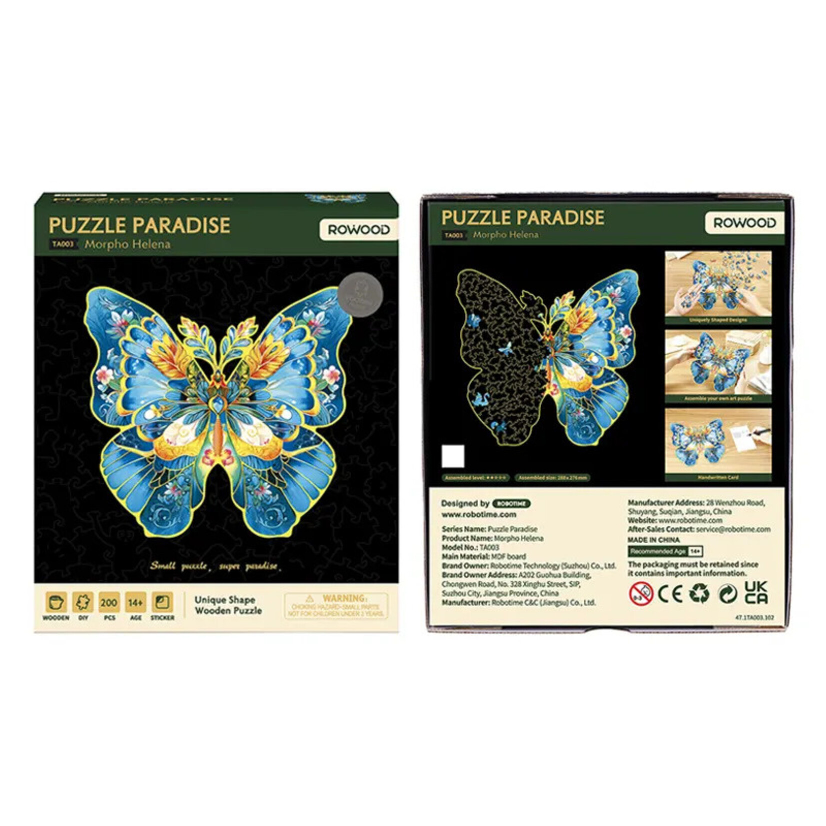 Robotime Puzzle: Wooden: Morpho Helena 200pc