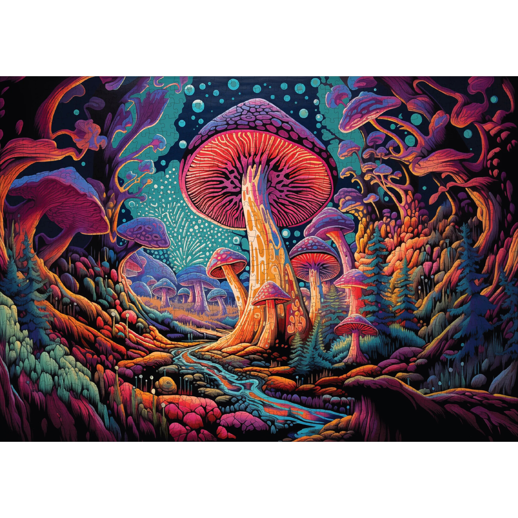 Trippy Puzzle Co Mystical Mushrooms Adult Classic Jigsaw Puzzle 1000pc