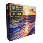 Trippy Puzzle Co Sapphire Sunset Stained Glass Classic Jigsaw Puzzle 1000pc