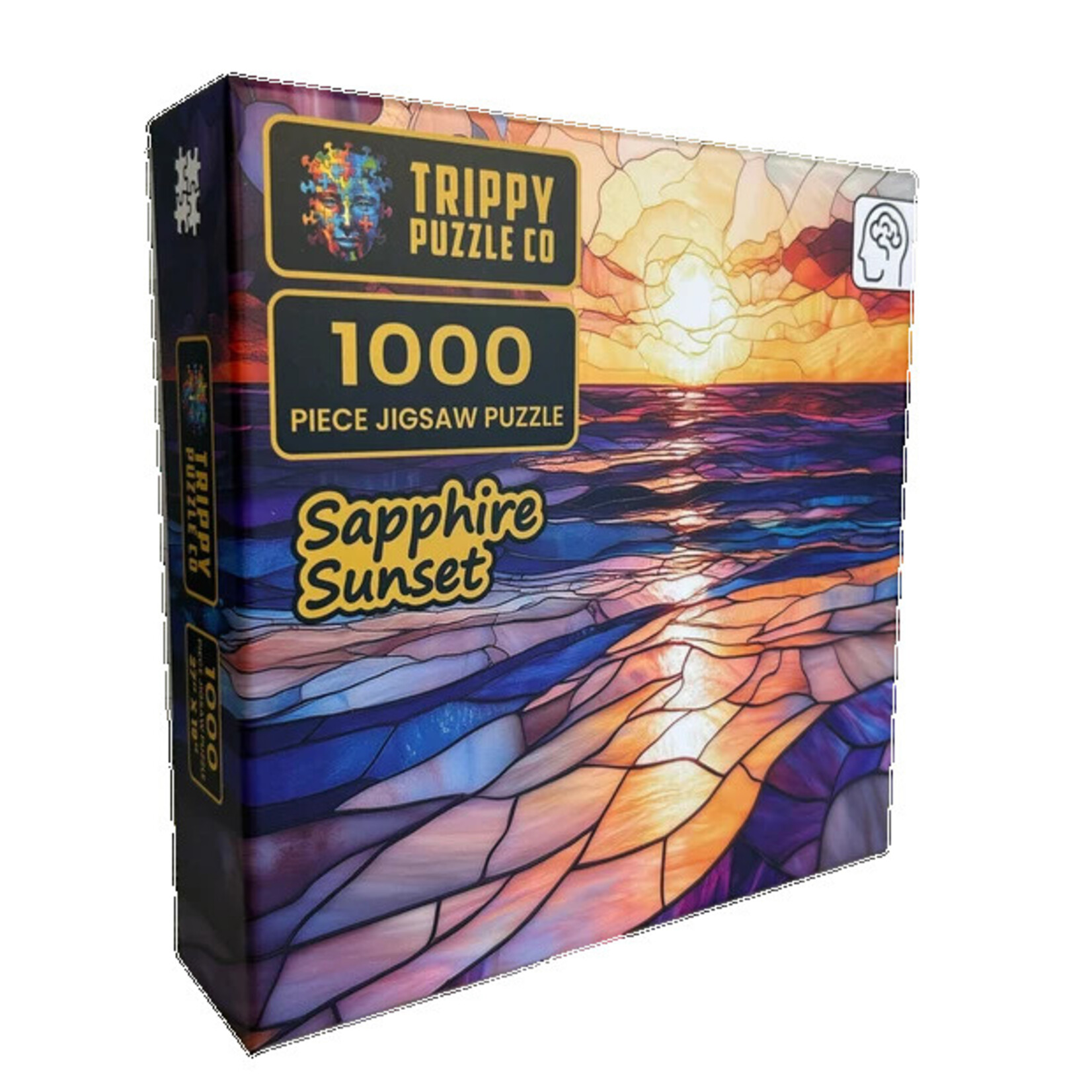 Trippy Puzzle Co Sapphire Sunset Stained Glass Classic Jigsaw Puzzle 1000pc