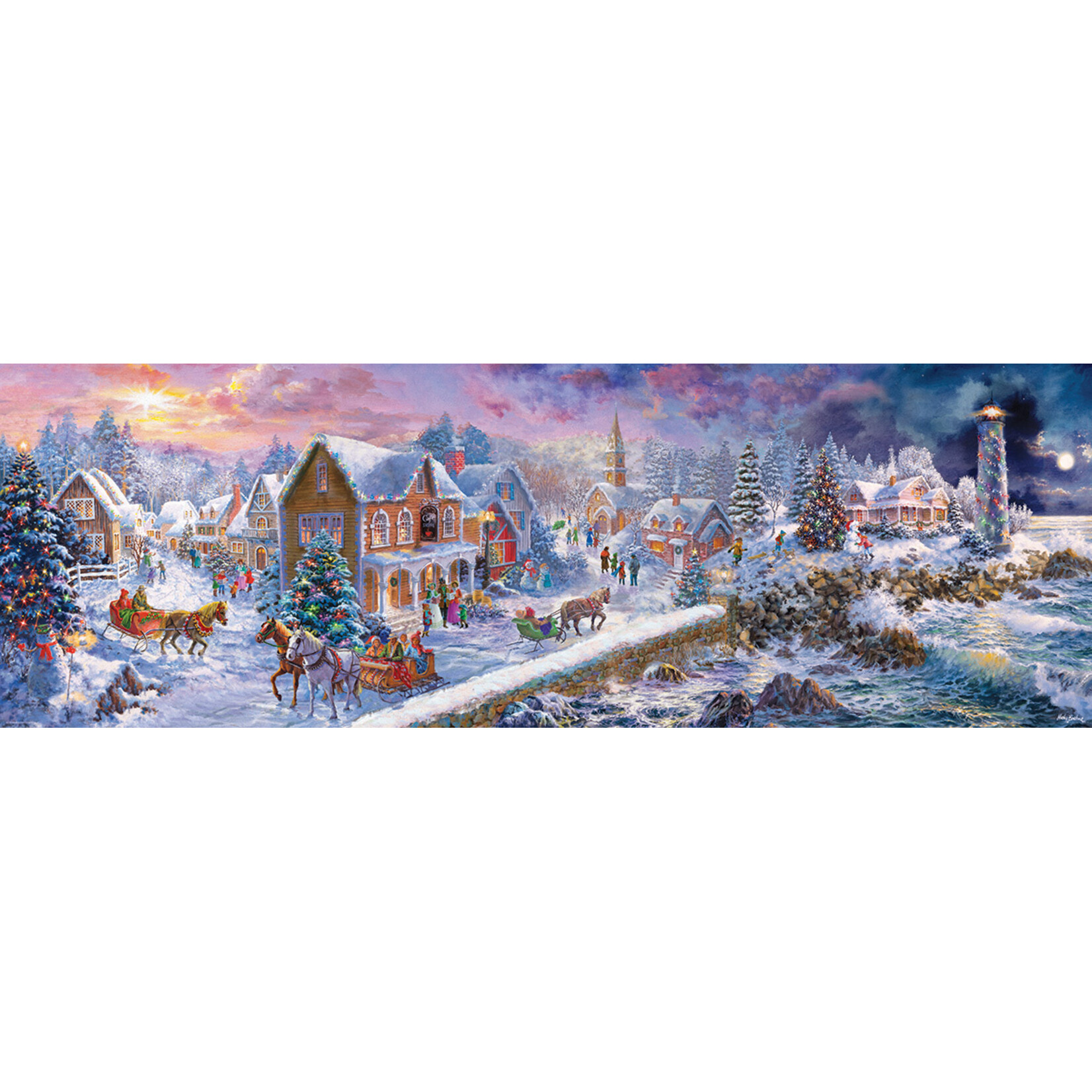 EuroGraphics Puzzles Holiday at the Seaside Panoramic 1000pc