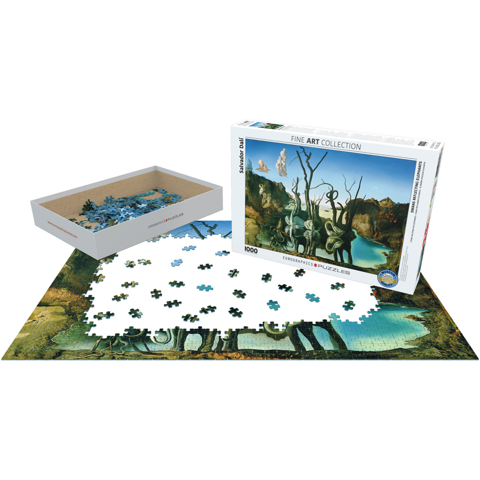 EuroGraphics Puzzles Swans Reflecting Elephants by Dali 1000pc