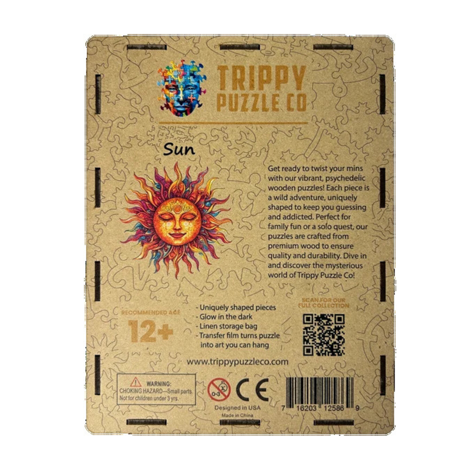 Trippy Puzzle Co Sun Shaped Wooden Jigsaw Puzzle 300pc