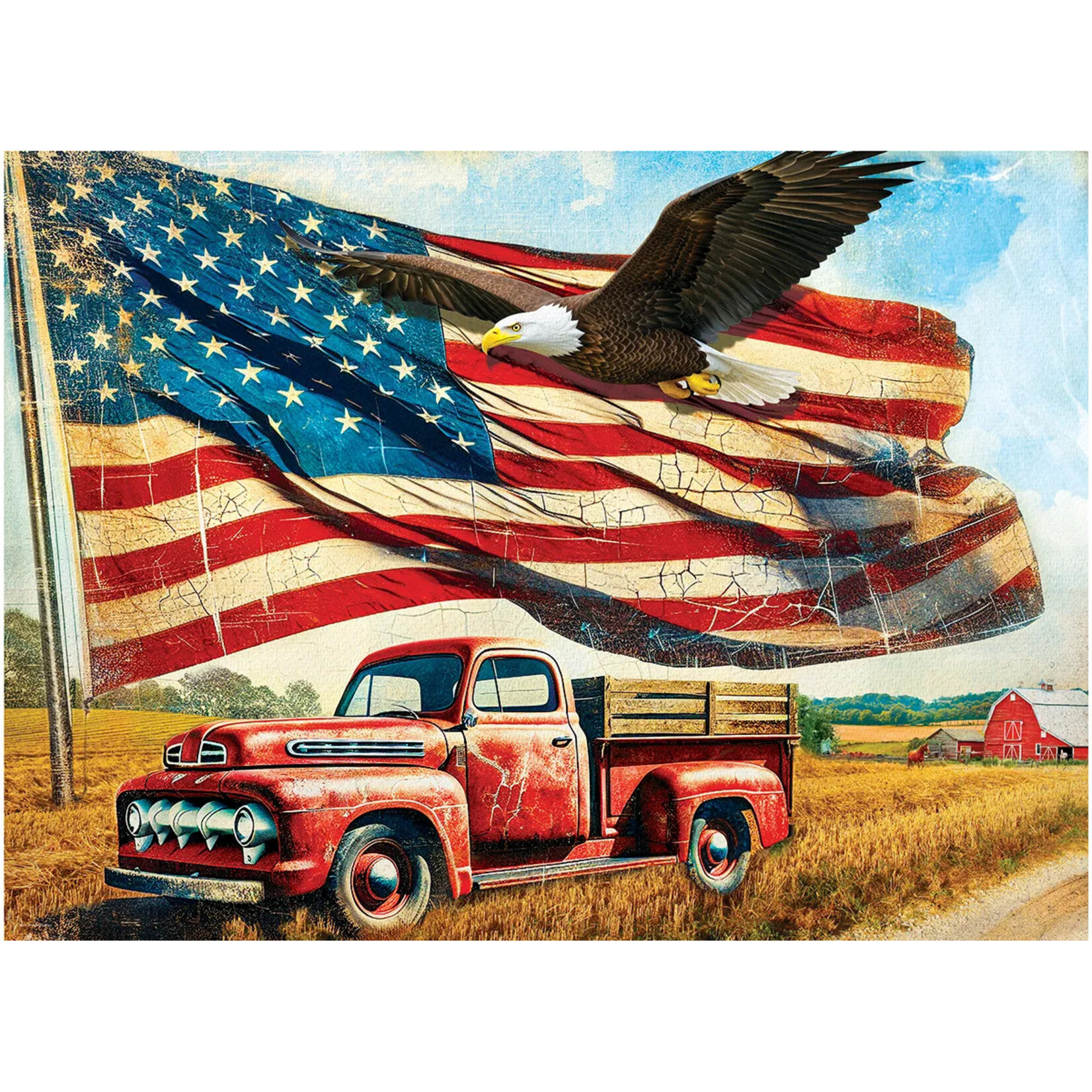 EuroGraphics Puzzles Waving Flag USA 1000pc