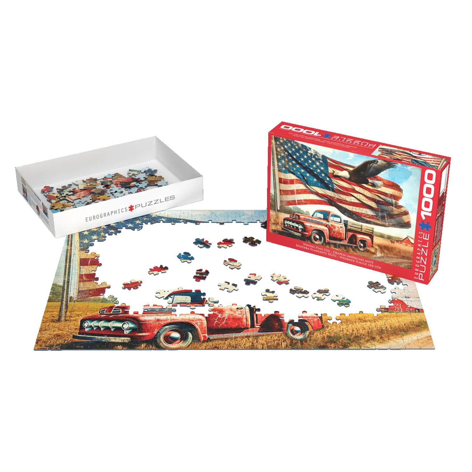 EuroGraphics Puzzles Waving Flag USA 1000pc