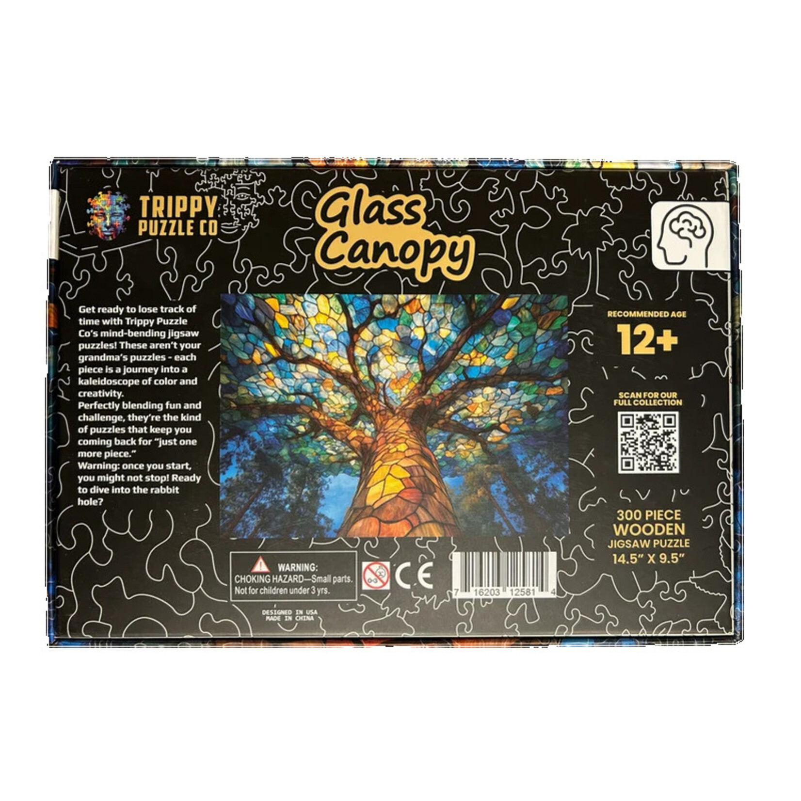 Trippy Puzzle Co Glass Canopy Stained Glass Wooden Jigsaw Puzzle 300pc