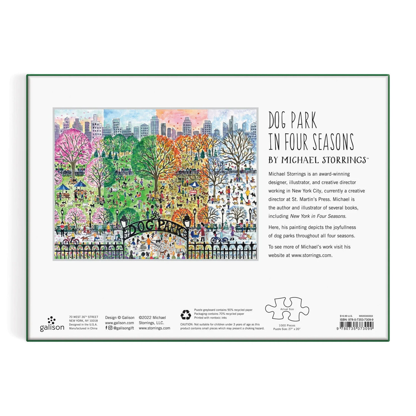 Chronicle Books Michael Storrings Dog Park in Four Seasons 1000pc Puzzle