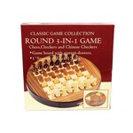 John N. Hansen Co. Inc. Chess Checkers Chinese Checkers Round 3-in-1 Set