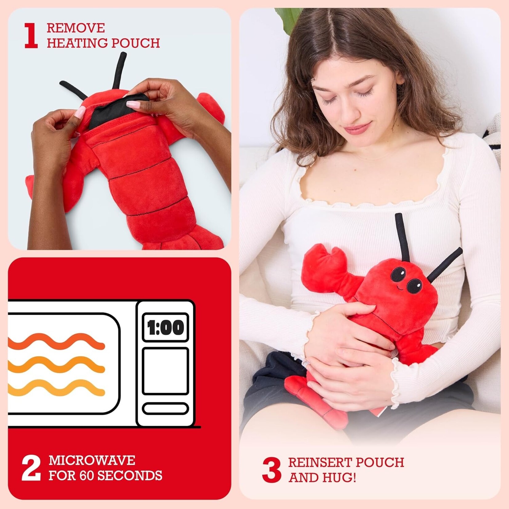 What Do You Meme Menstruation Crustacean Lobster- Microwavable Heating Pad