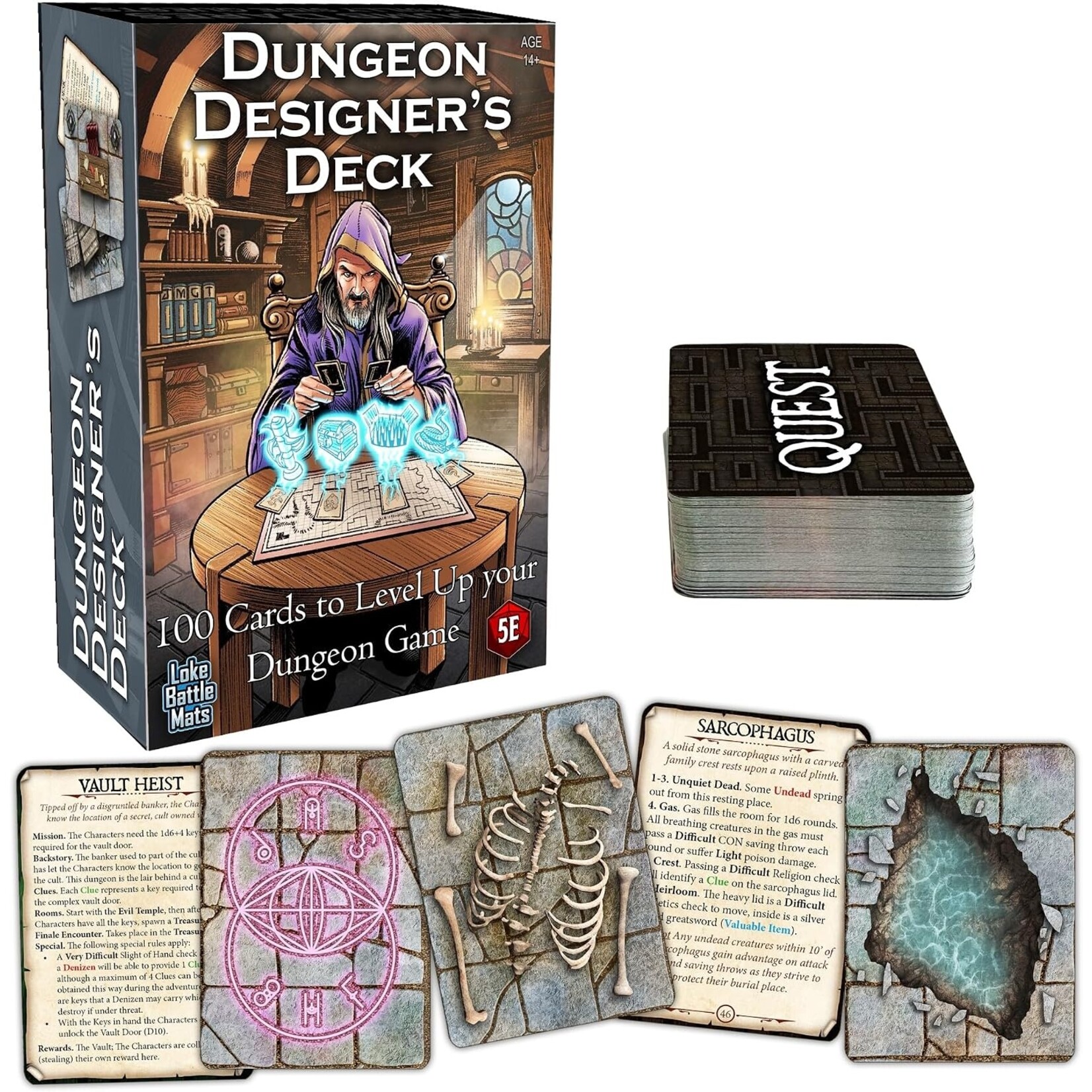 Loke Battlemats Dungeon Designers' Deck: Deal Your Own Dungeon