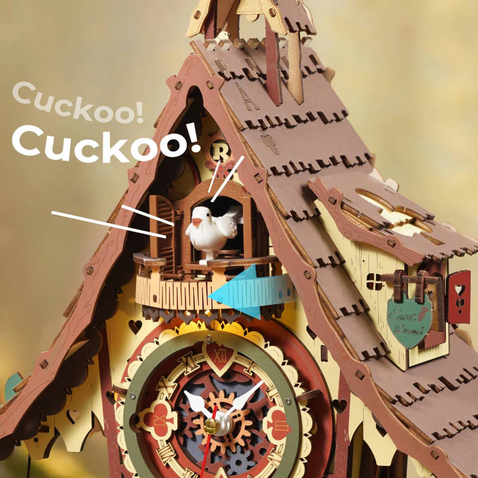 Robotime Rokr Cuckoo Clock Mechanical 3D Wooden Puzzle