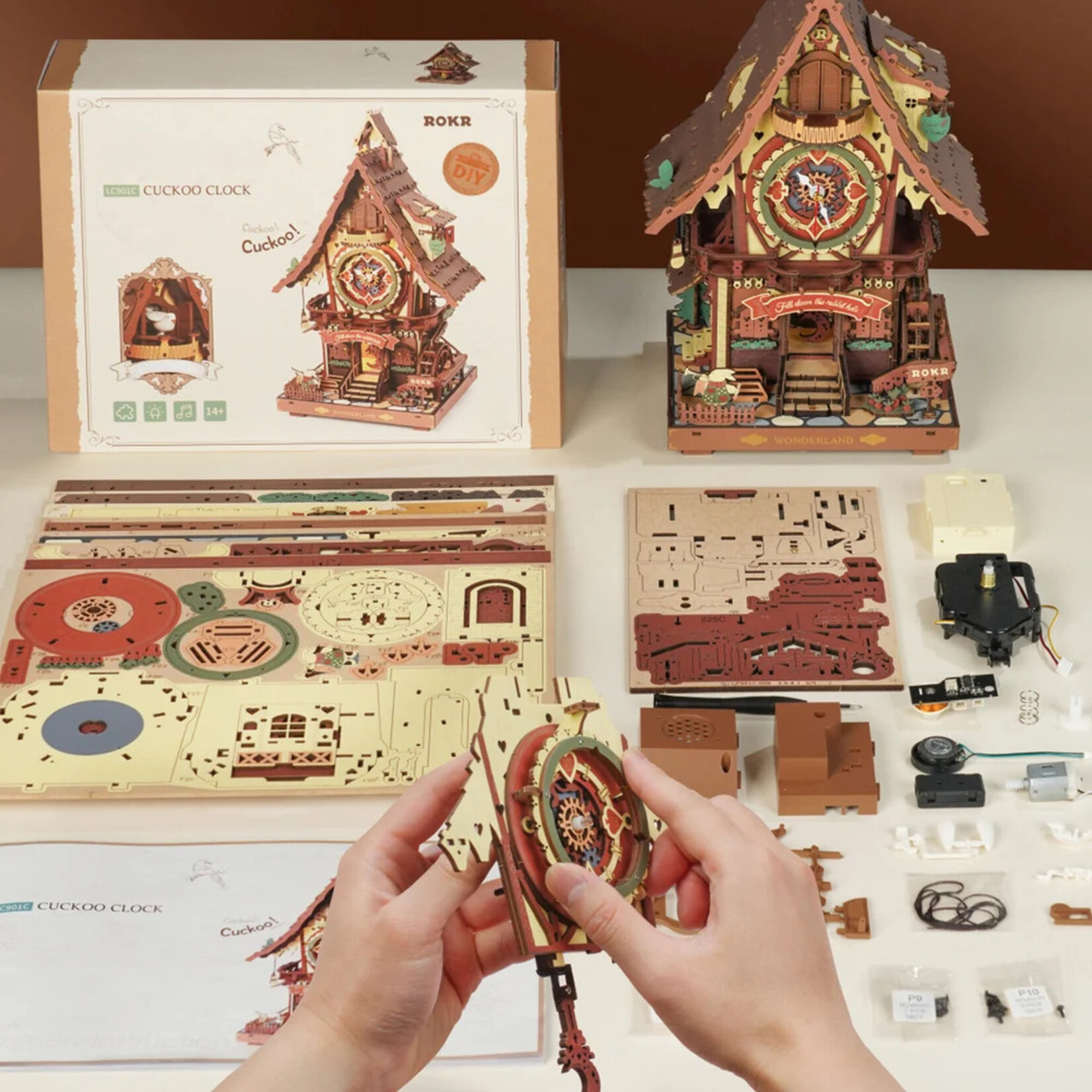 Robotime Rokr Cuckoo Clock Mechanical 3D Wooden Puzzle
