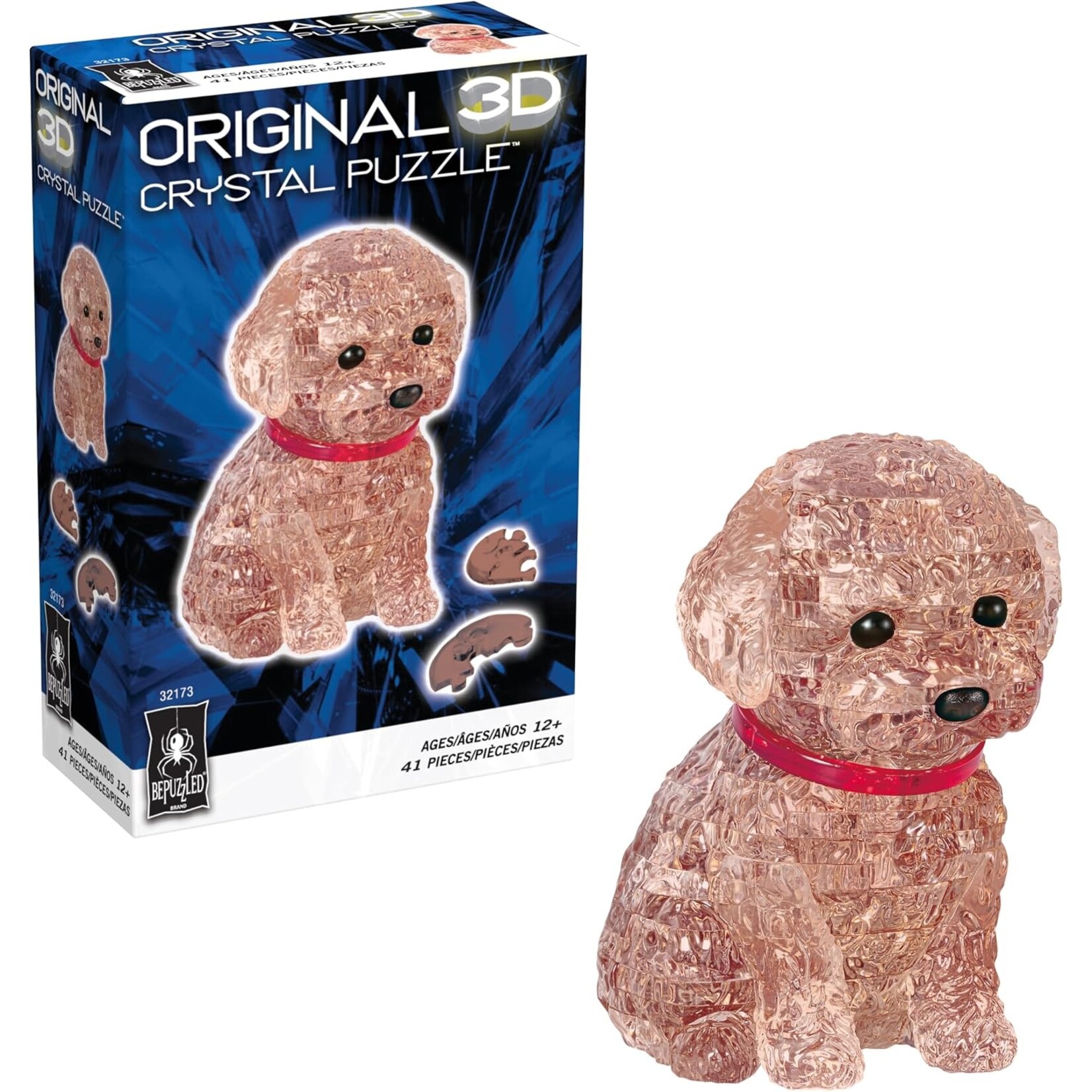 University Games 32173 Puzzle: 3D Crystal: Poodle (Red)