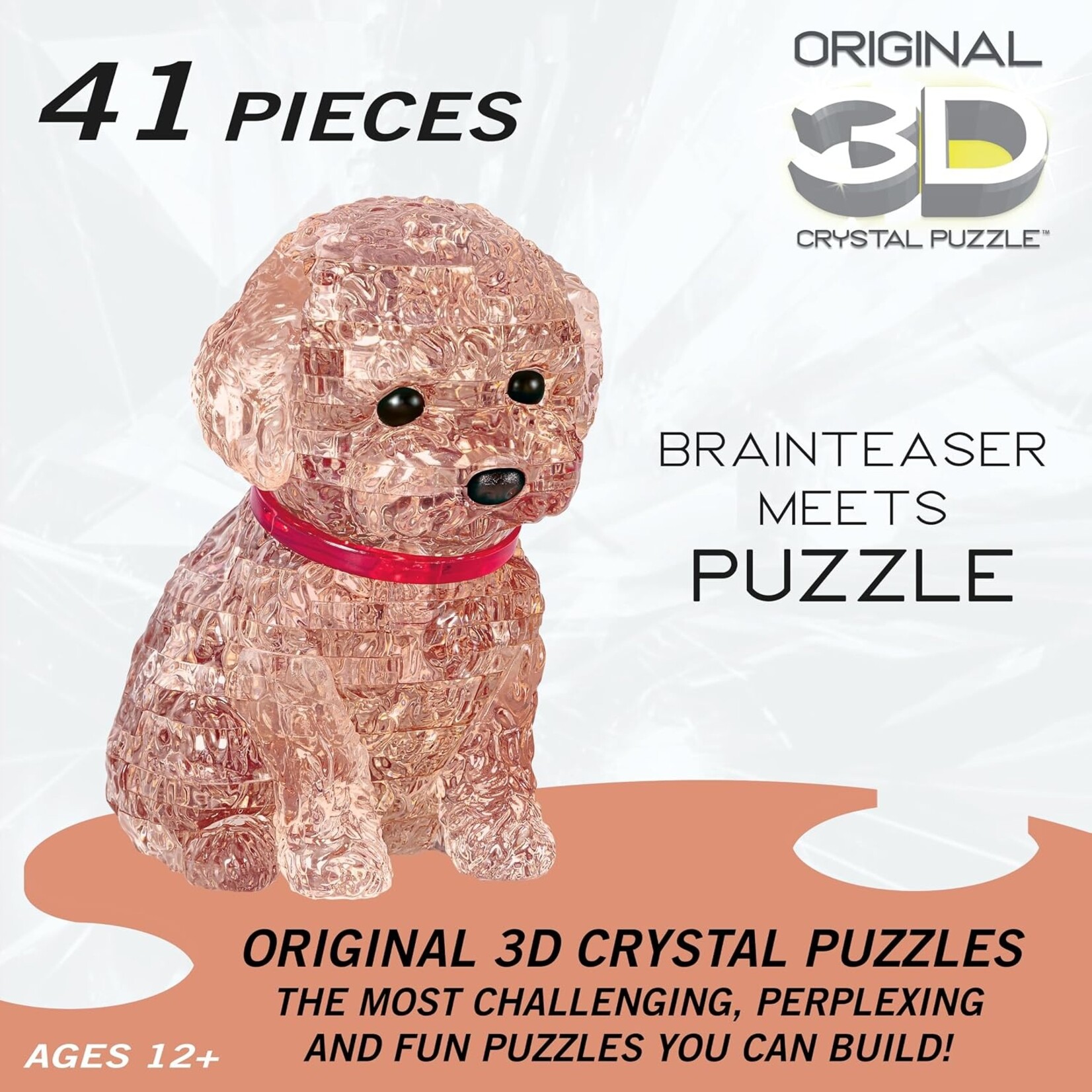 University Games 32173 Puzzle: 3D Crystal: Poodle (Red)