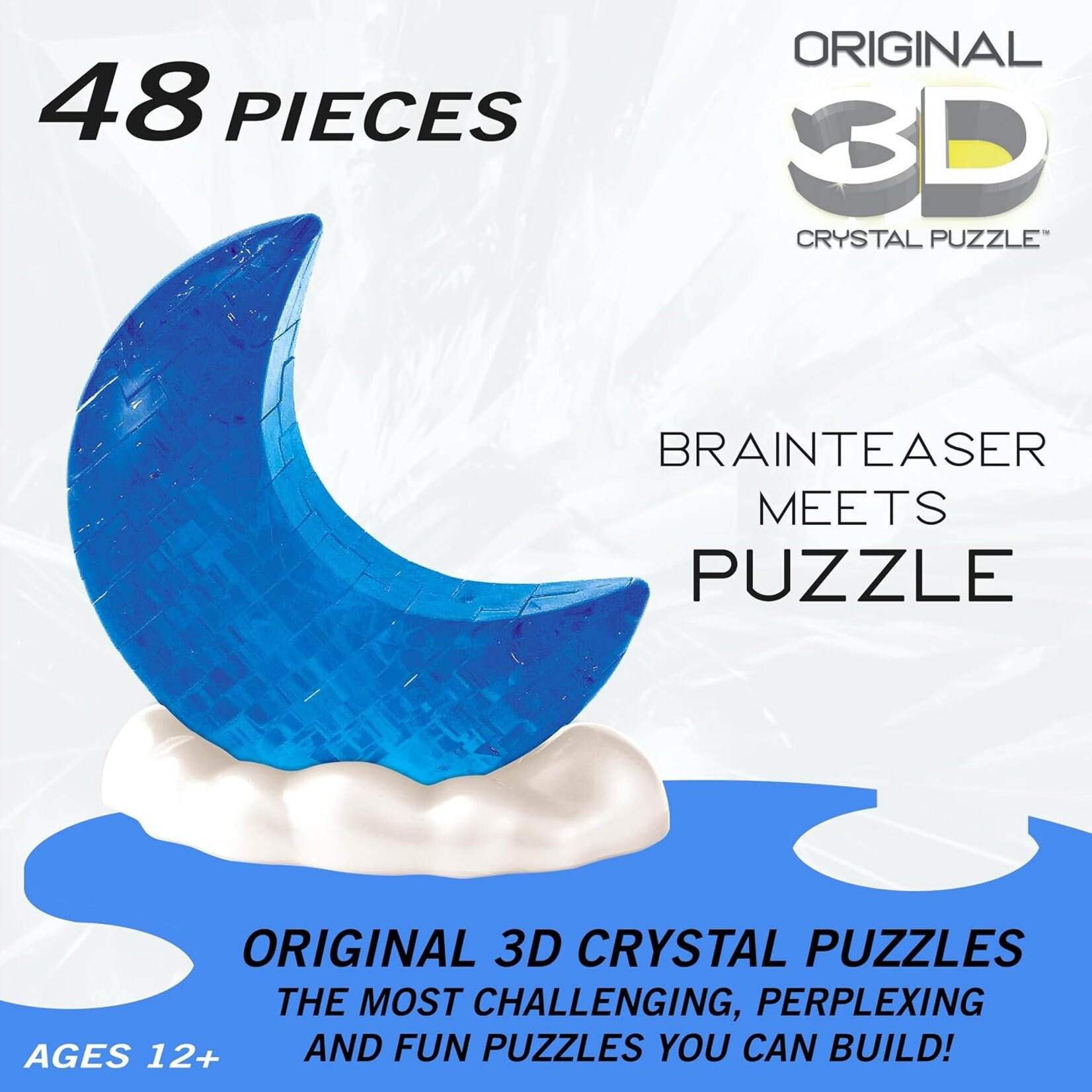 University Games 32191 Puzzle: 3D Crystal: Glowing Moon (Blue)