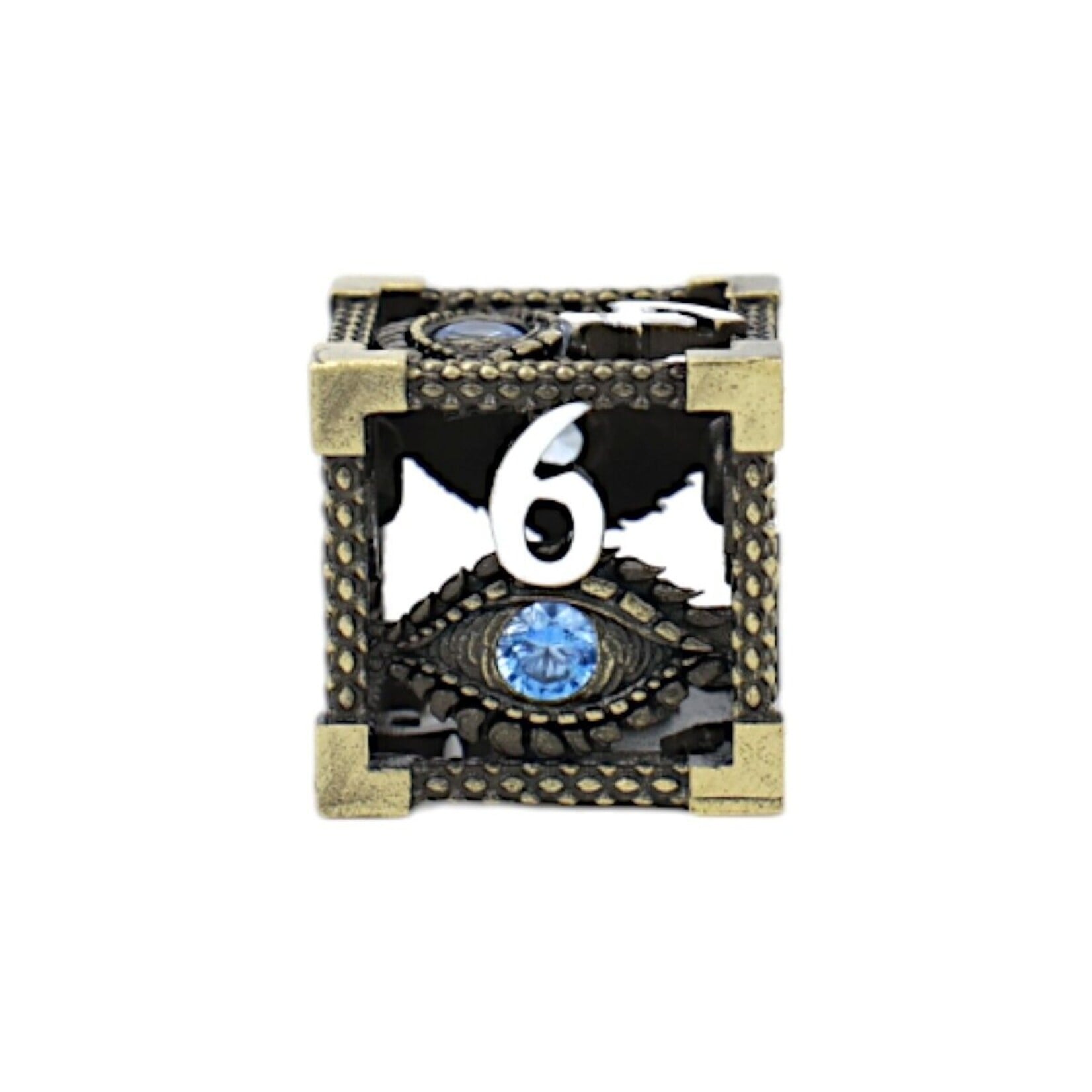Let's Play Games Scaled Eye Tarnished Gold/Blue: LPG Dice