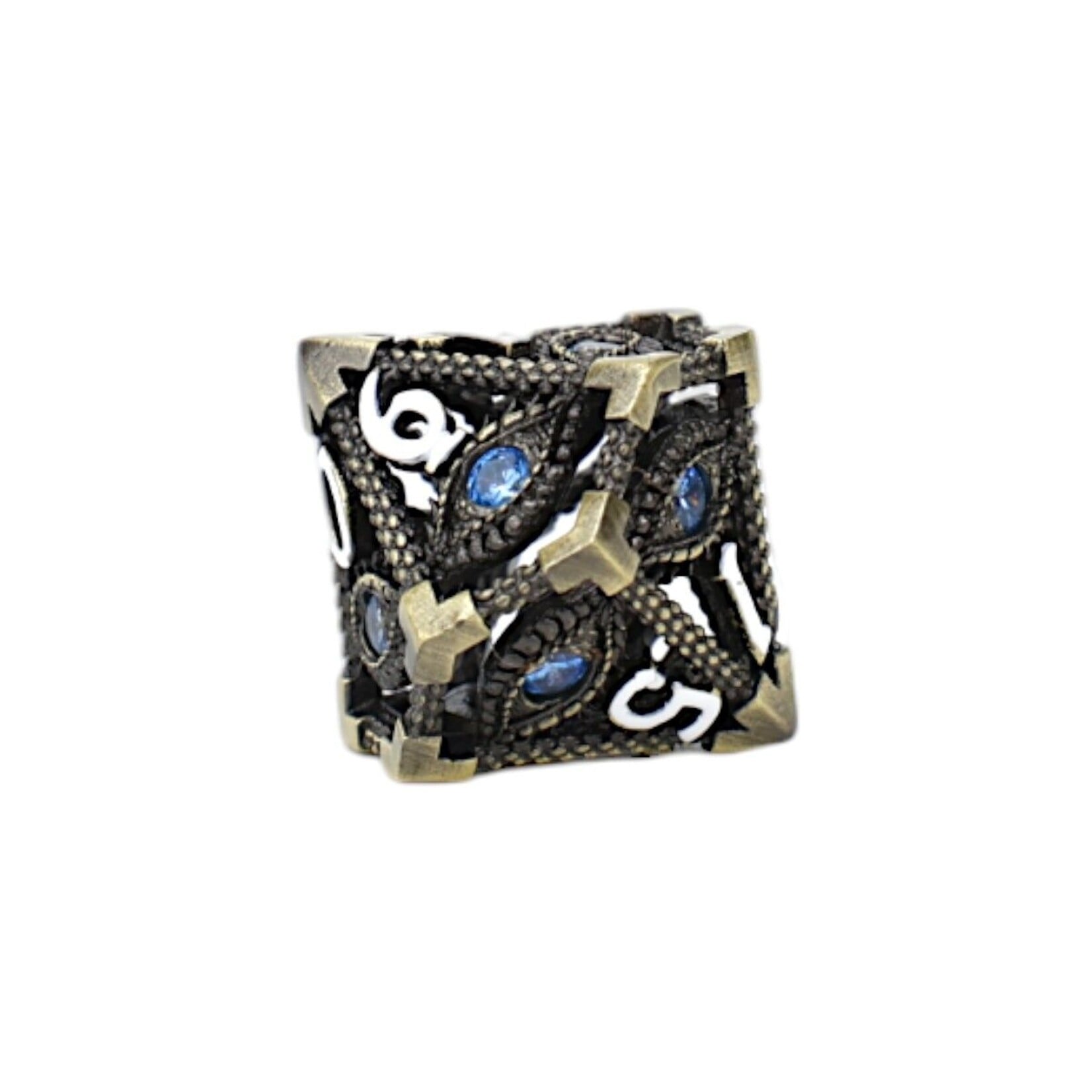 Let's Play Games Scaled Eye Tarnished Gold/Blue: LPG Dice
