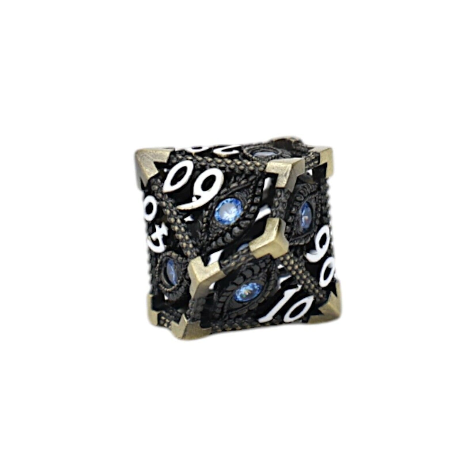 Let's Play Games Scaled Eye Tarnished Gold/Blue: LPG Dice
