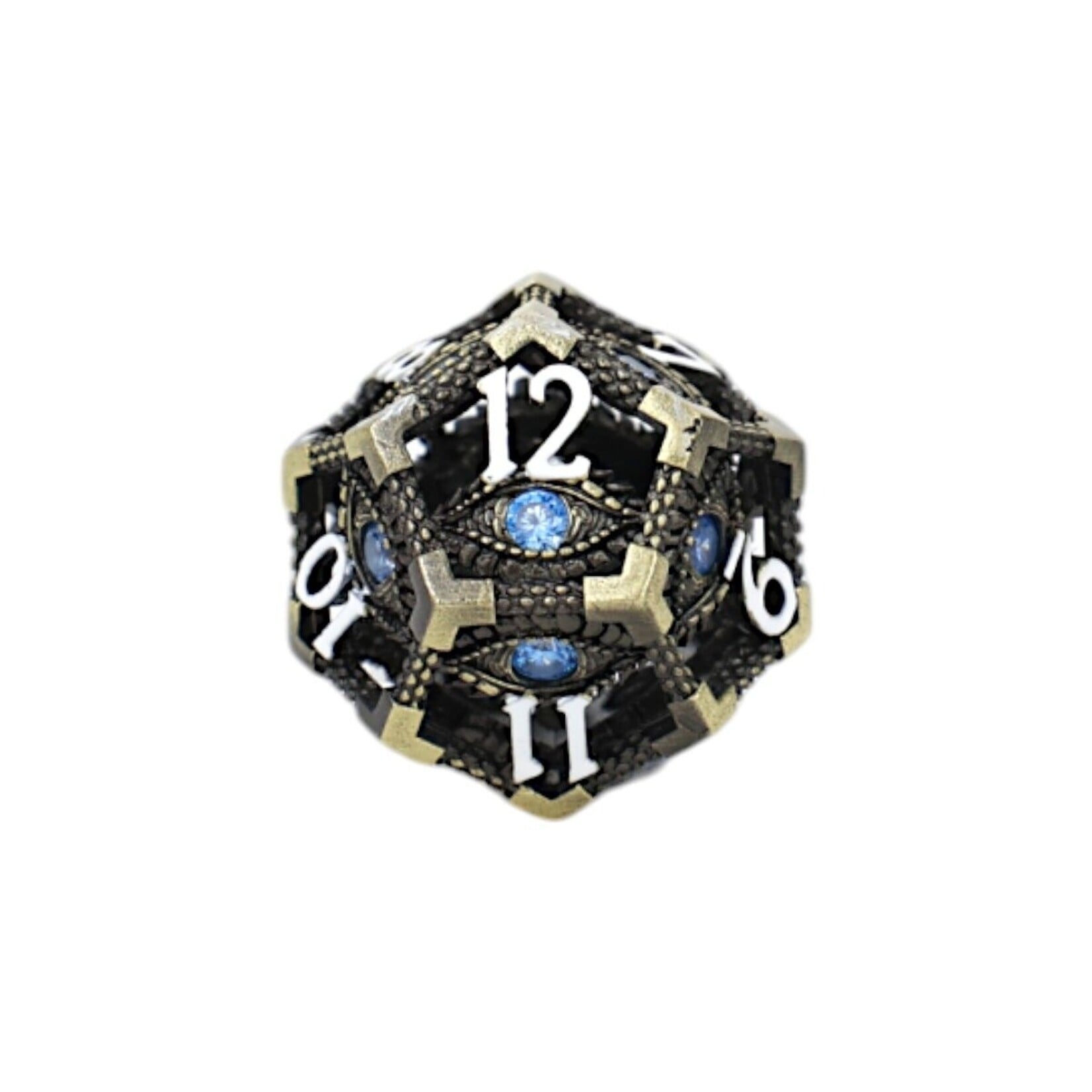 Let's Play Games Scaled Eye Tarnished Gold/Blue: LPG Dice