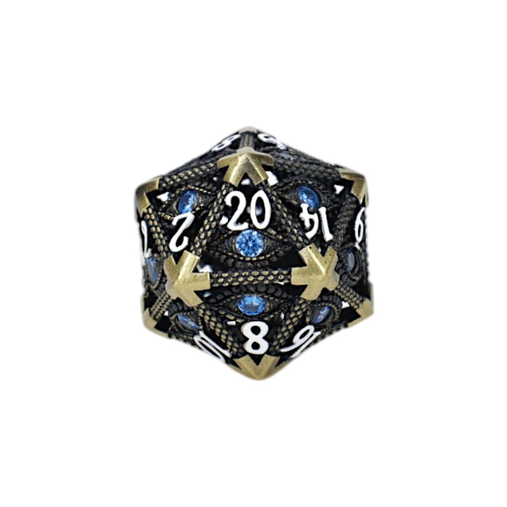 Let's Play Games Scaled Eye Tarnished Gold/Blue: LPG Dice