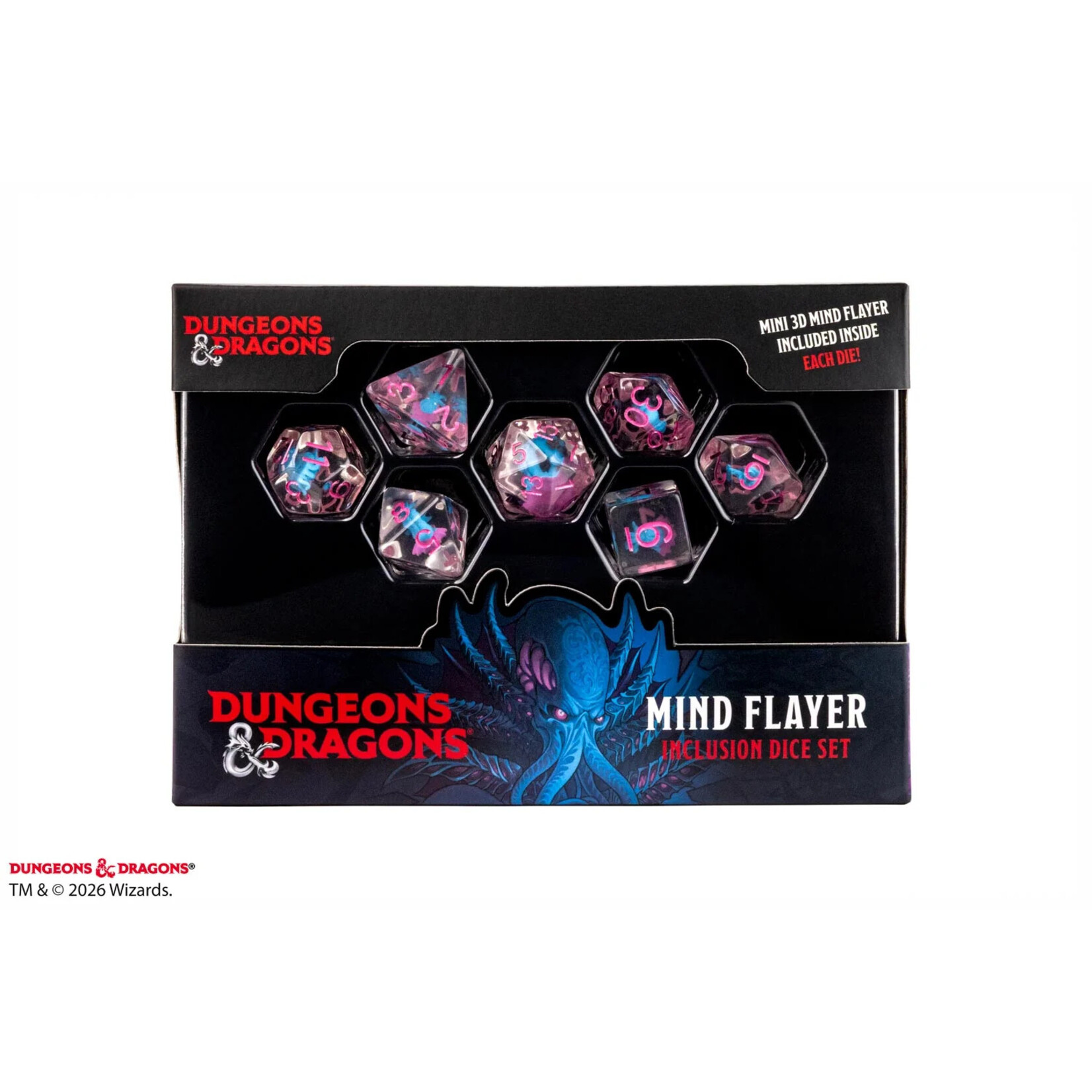 Fanroll by Metallic Dice Games Mind Flayer: D&D Monster Resin Inclusion Dice Set