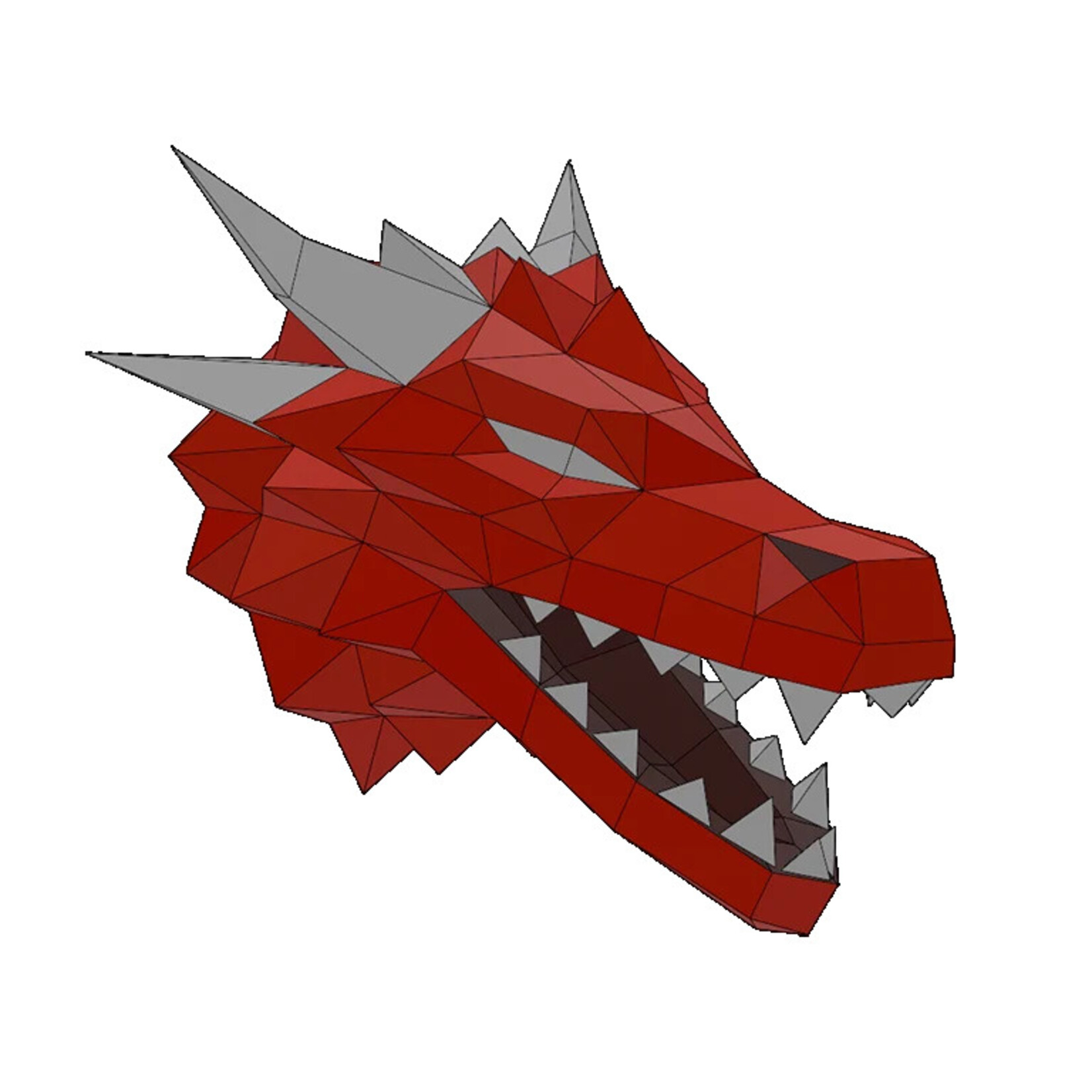 Papercraft World 3D Papercraft Dragon Head Wall Art Origami Decor