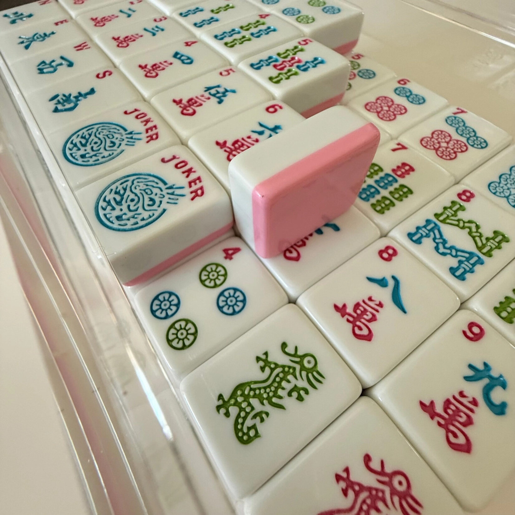 Mahjong Studios Rose Dragon American Mahjong  Bundle  - Multi-Color Trays and Pastel Mat