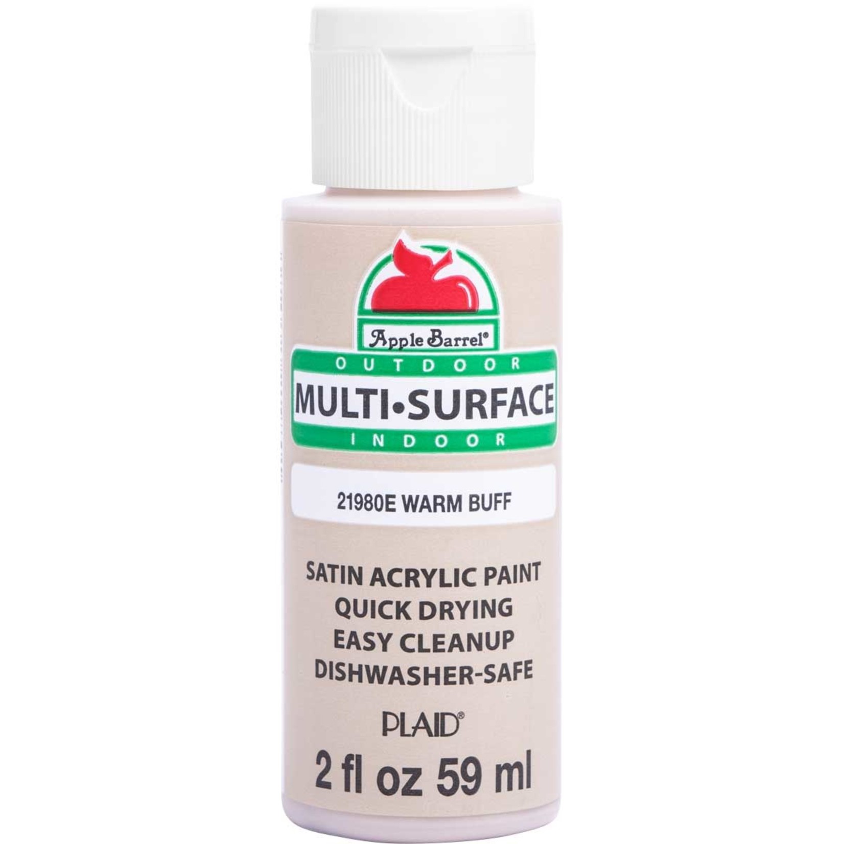 Apple Barrel Multi-Surface Acrylic Craft Paint, Satin Finish, Warm Buff, 2  fl oz 