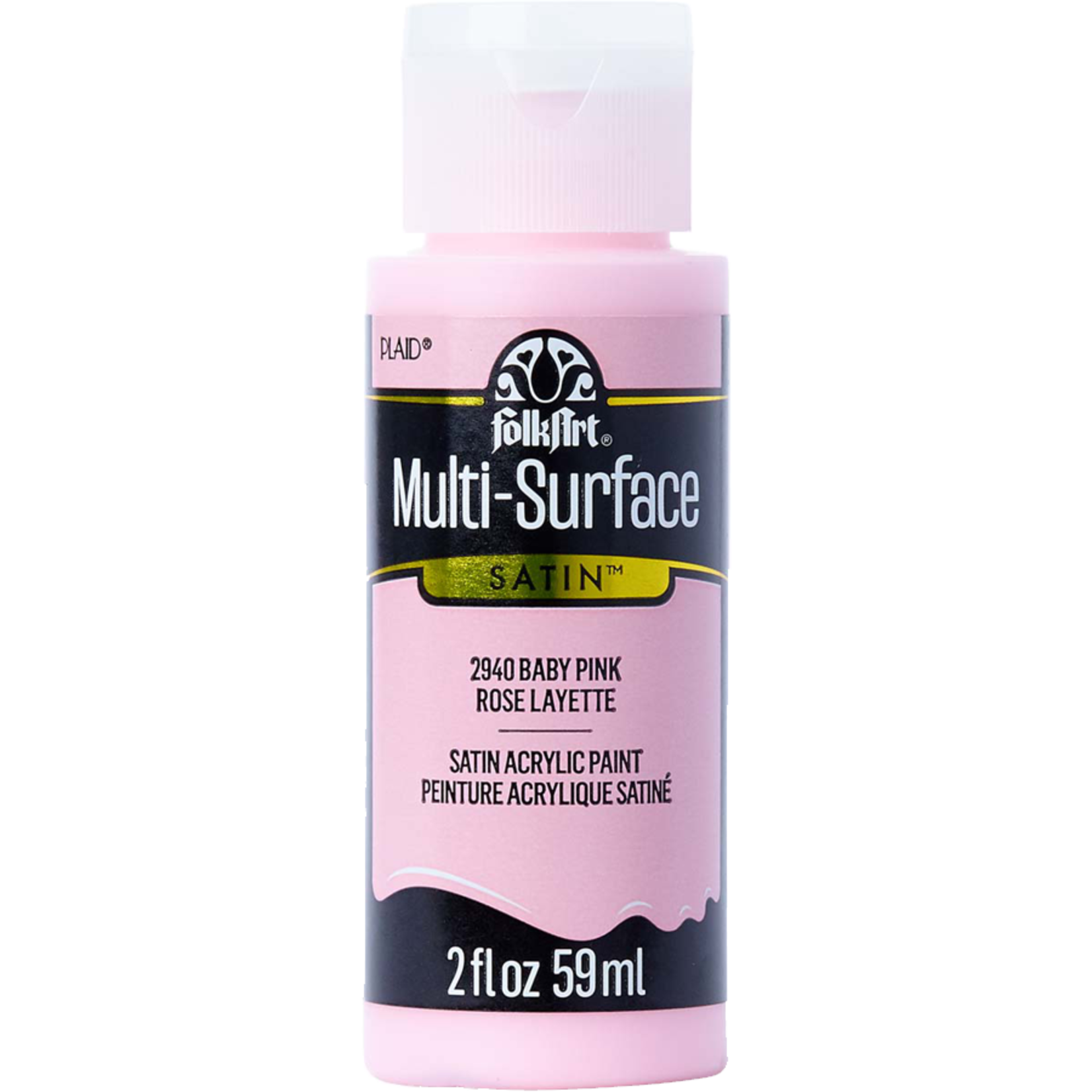 FolkArt Multi-surface Satin - Baby Pink, 2 fl oz - Whimsy Mountain