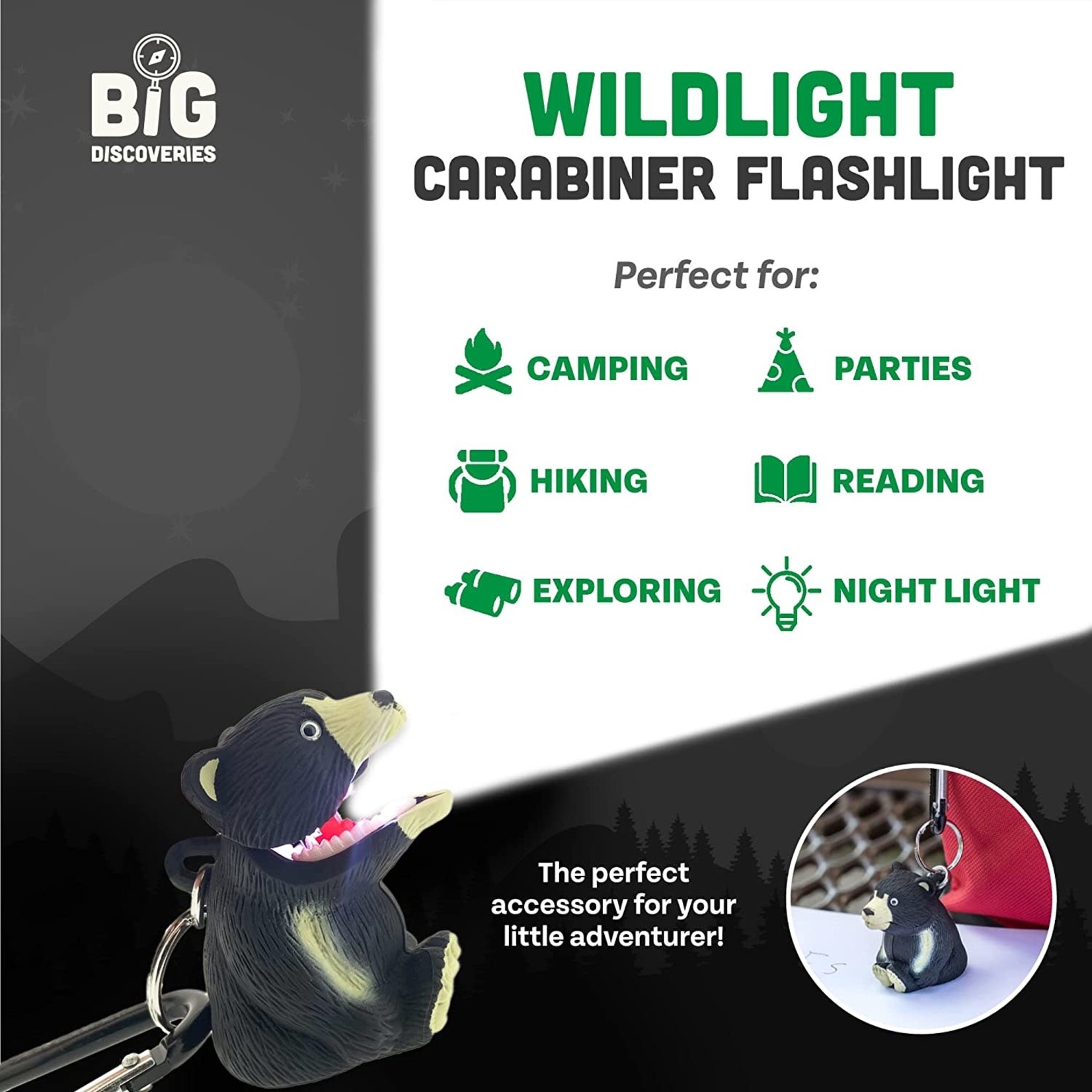 Wildlight Animal Carabiner Flashlight - Black Bear