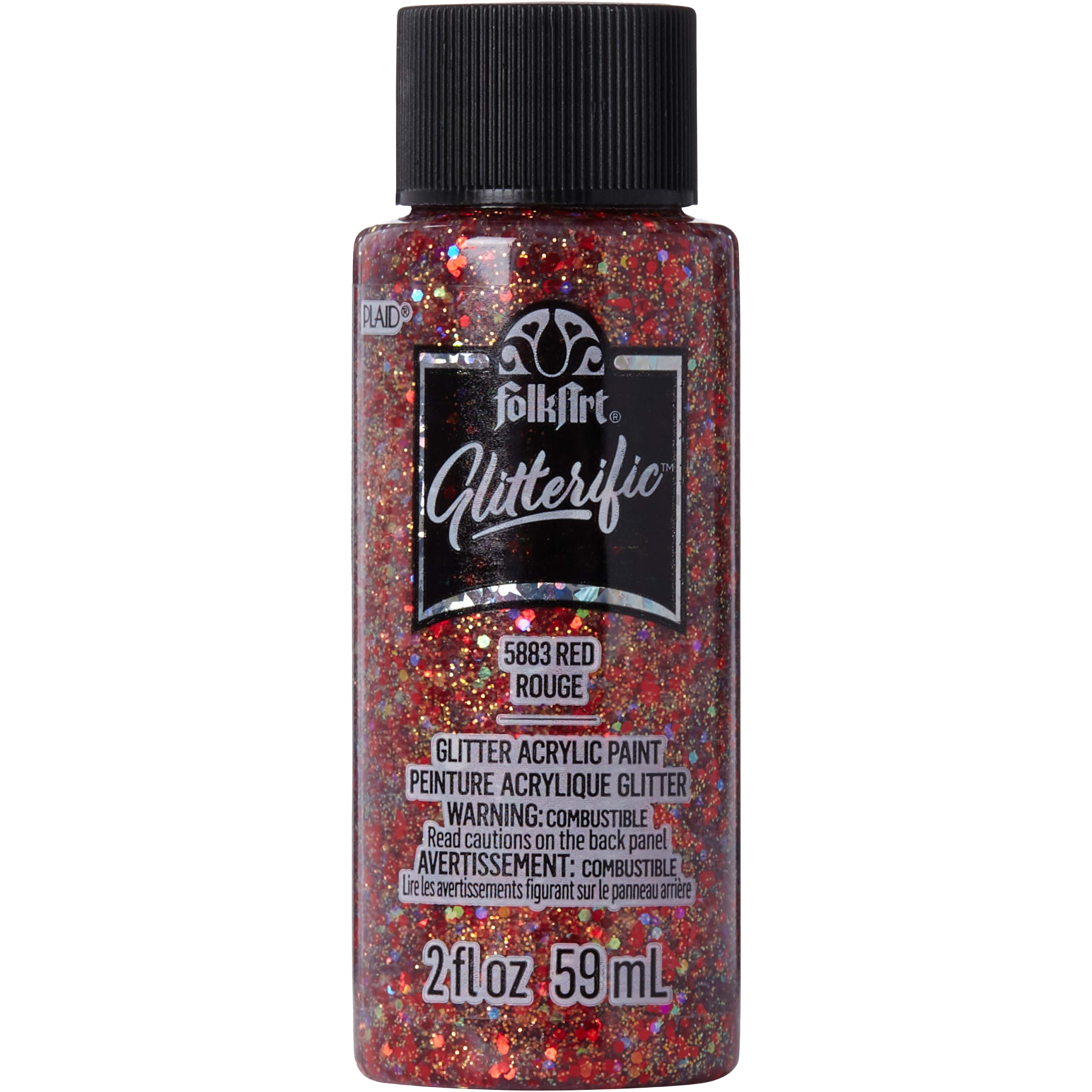 Plaid - FolkArt FolkArt Glitterific - Red, 2 fl oz