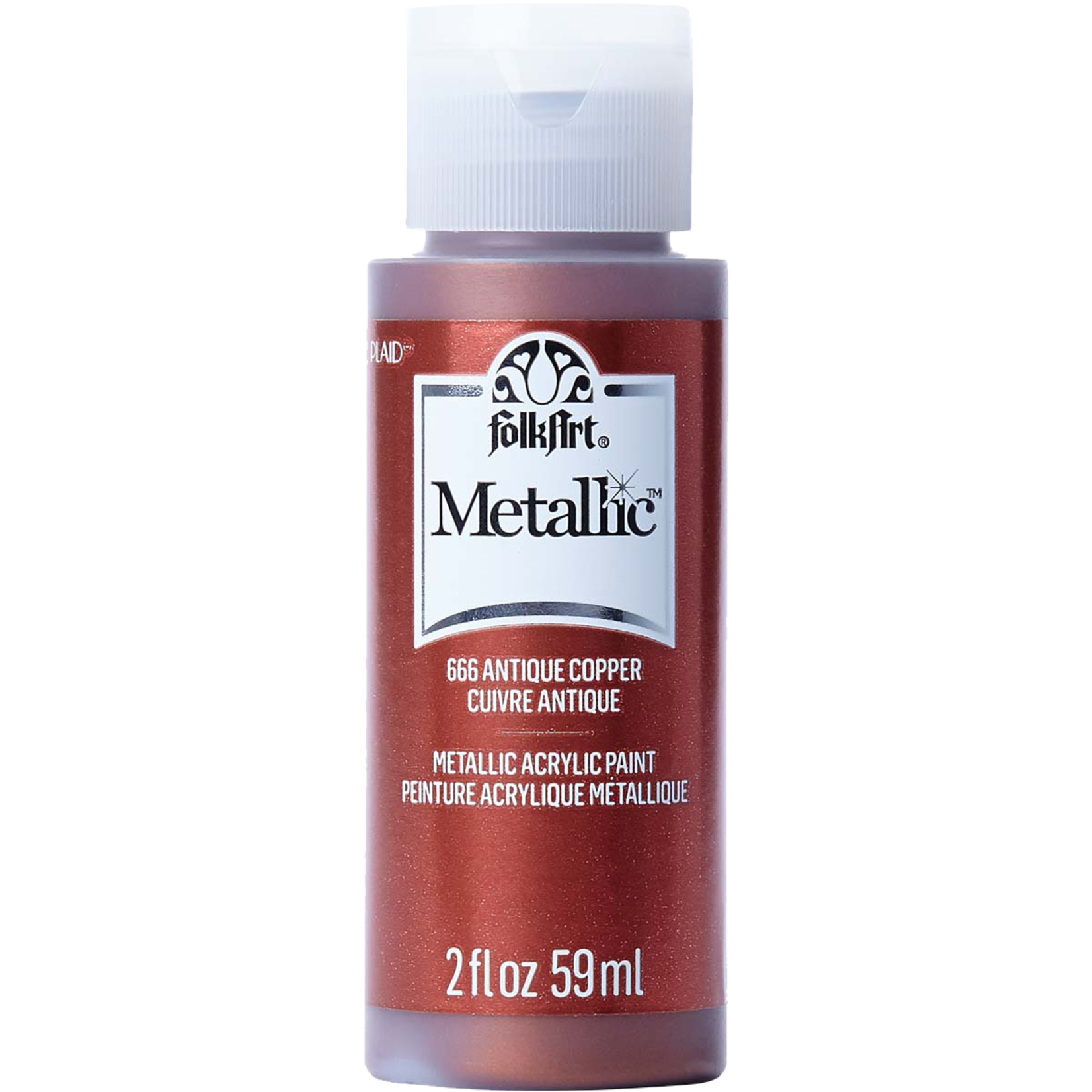 FolkArt Metallic Acrylic Craft Paint, Metallic Finish, Bright Red, 2 fl oz  