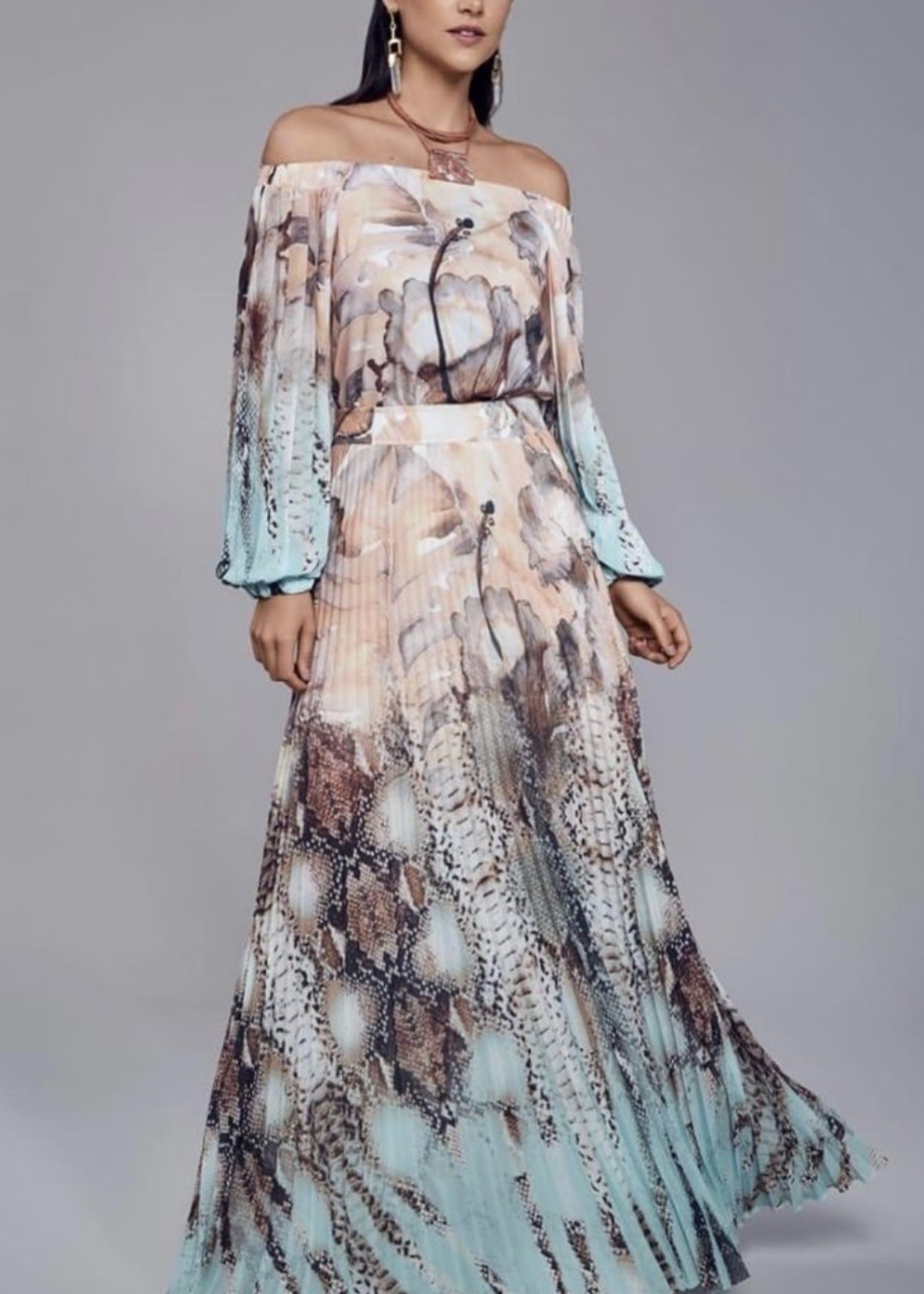 L.U.X.O 2 Piece Blouse & Skirt