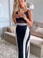 MC Company Black and White Long Dress Small