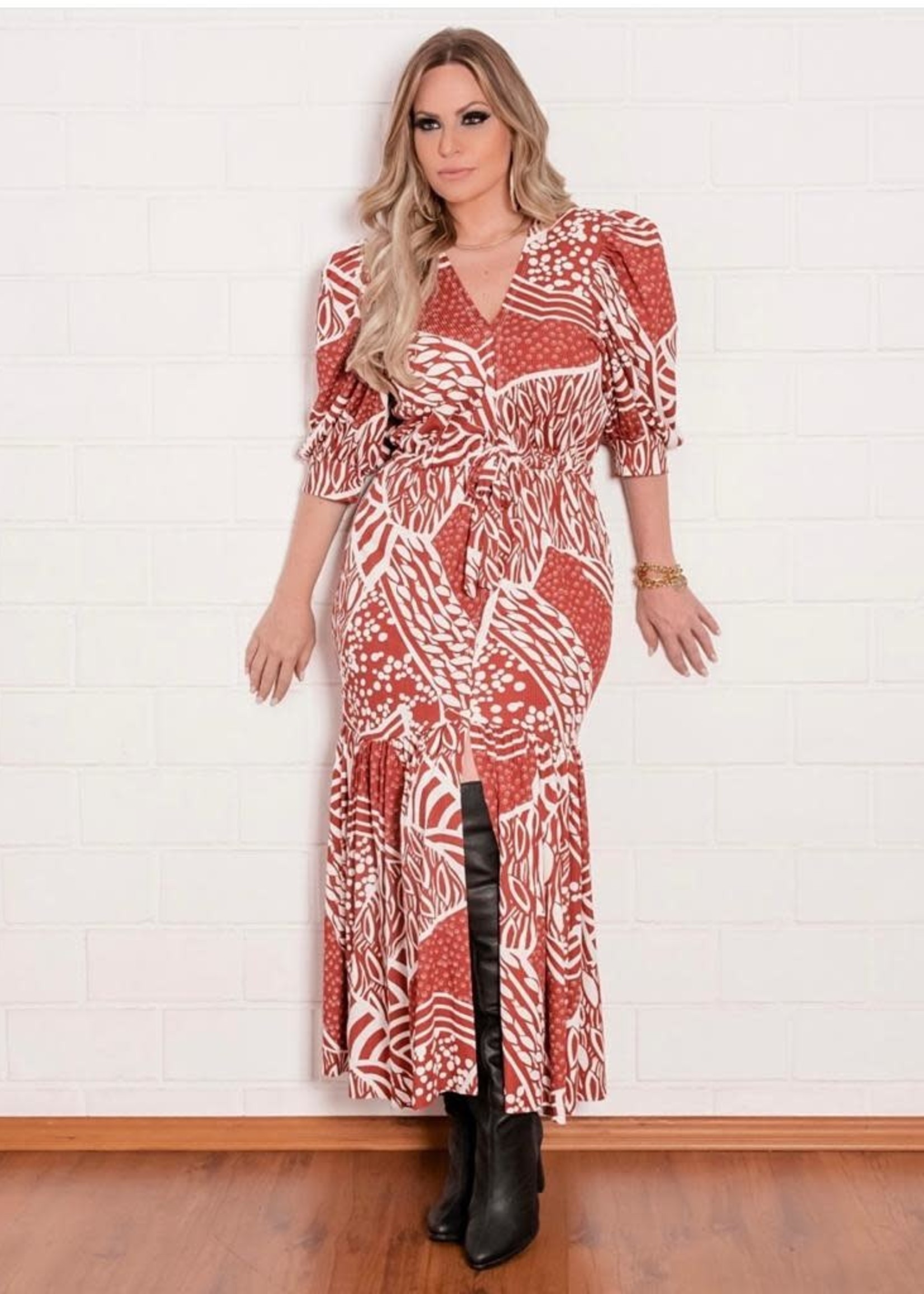 Upper Flower Long Dress Upper