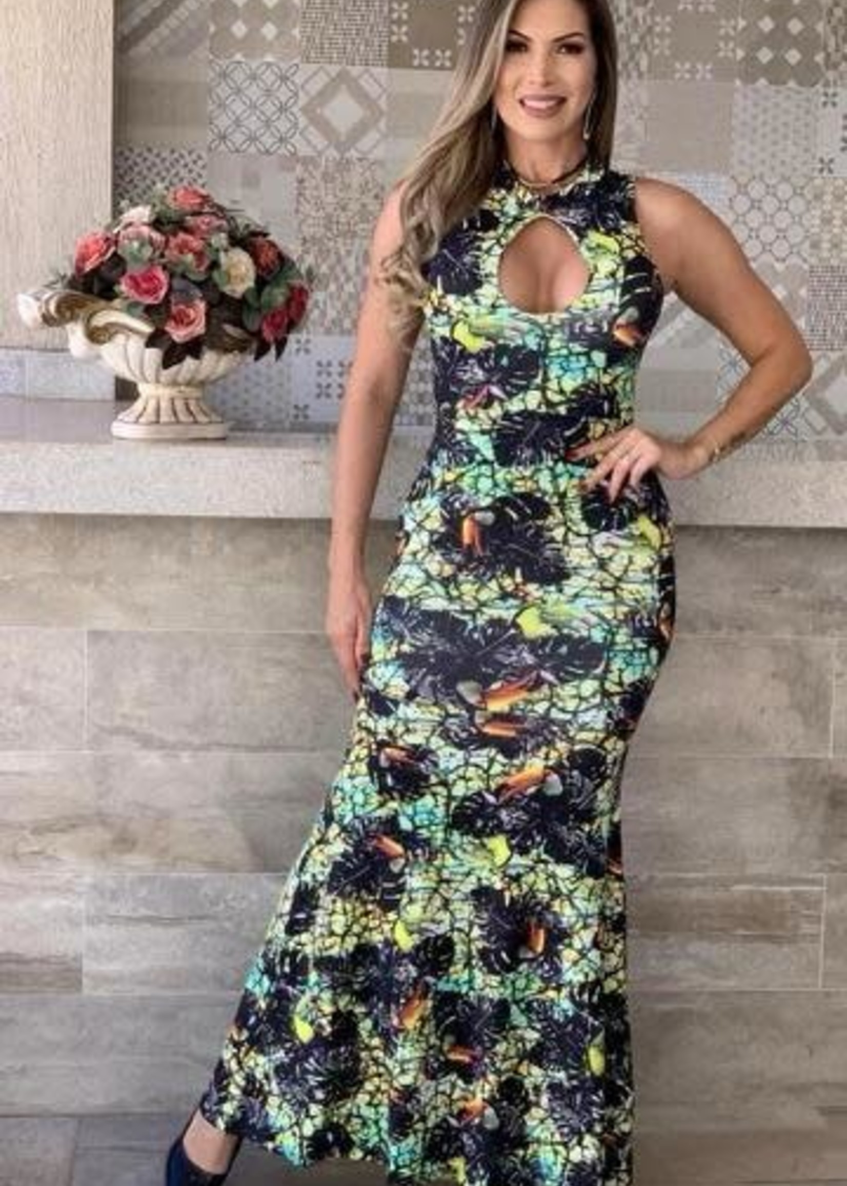 Carol Catugy Fitted Long Dress