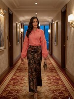 Lara Valentina Long Large Print Skirt