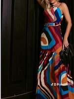 Christina Costa Long Print Small Dress