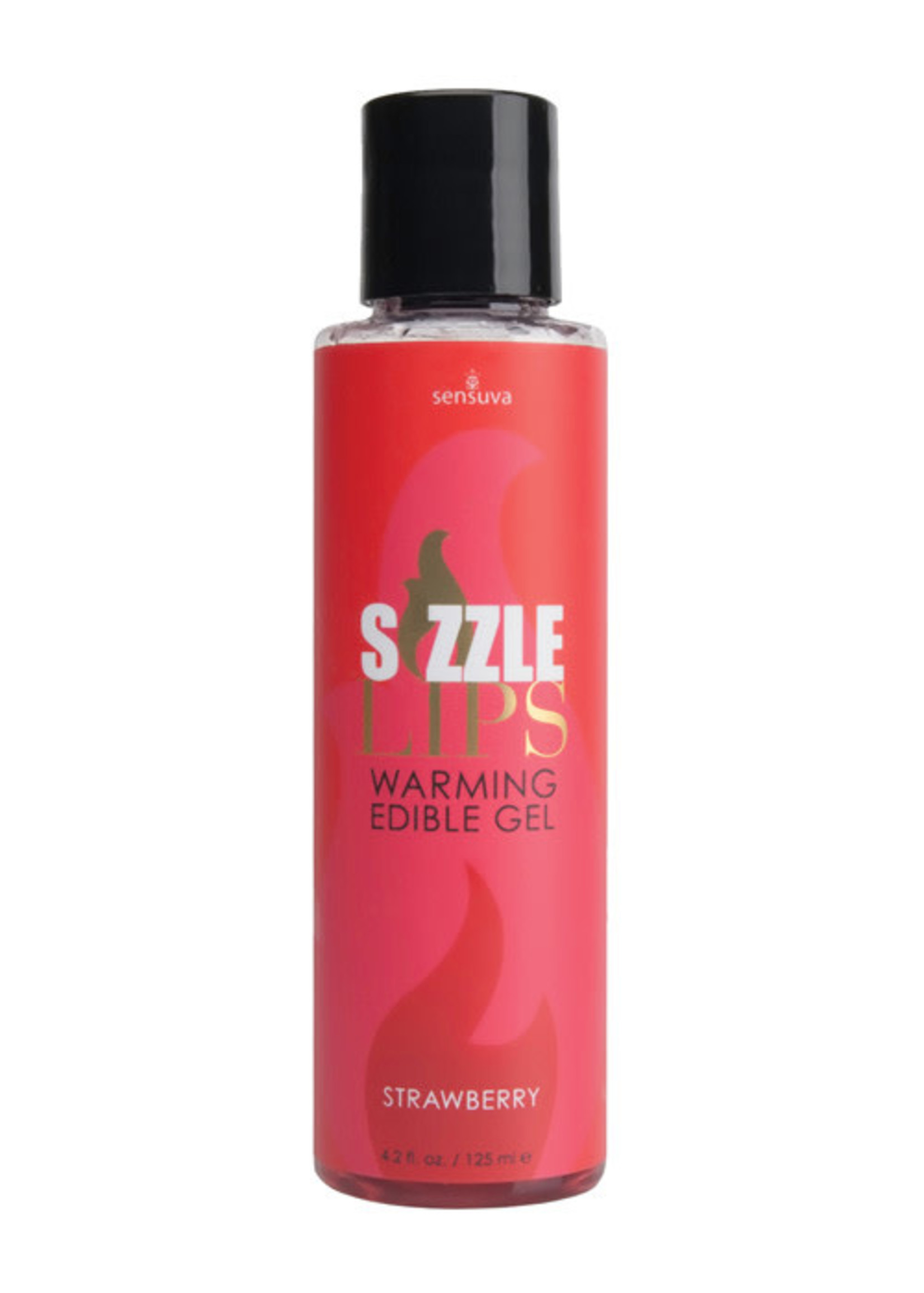 Sensuva Sizzle Lips Warming Edible Gel - Strawberry - 4.2 Oz.