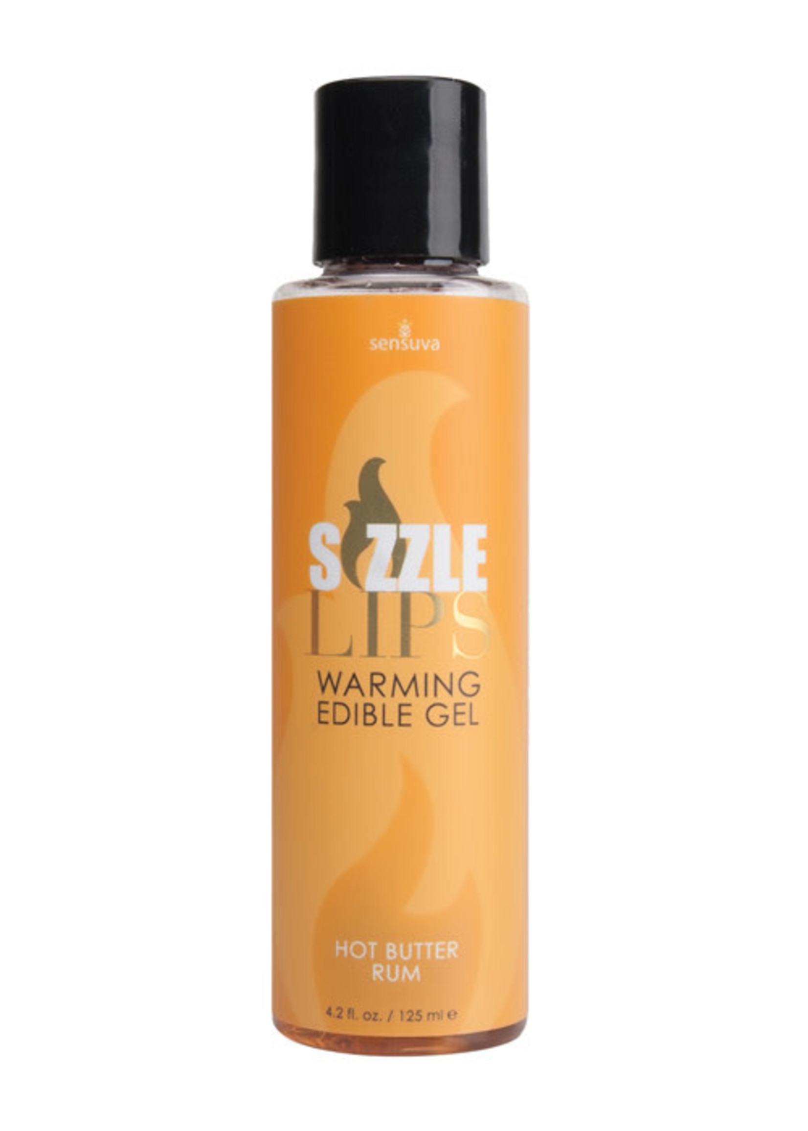 Sensuva Sizzle Lips Warming Edible Gel - Hot Butter Rum - 4.2 Oz.