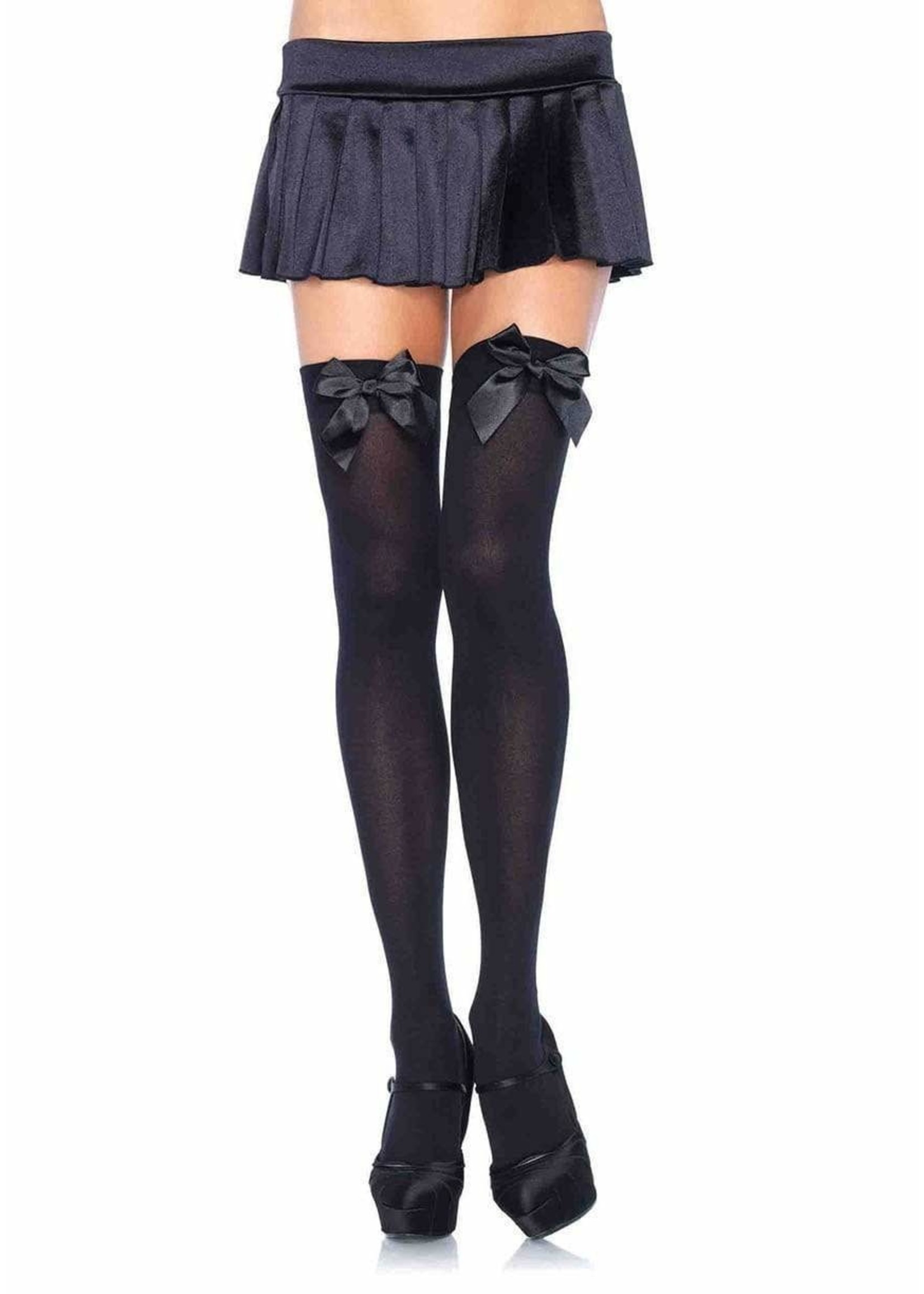 Leg Avenue Leg Avenue  - Nylon Over The Knee W/Bow O/S BLACK