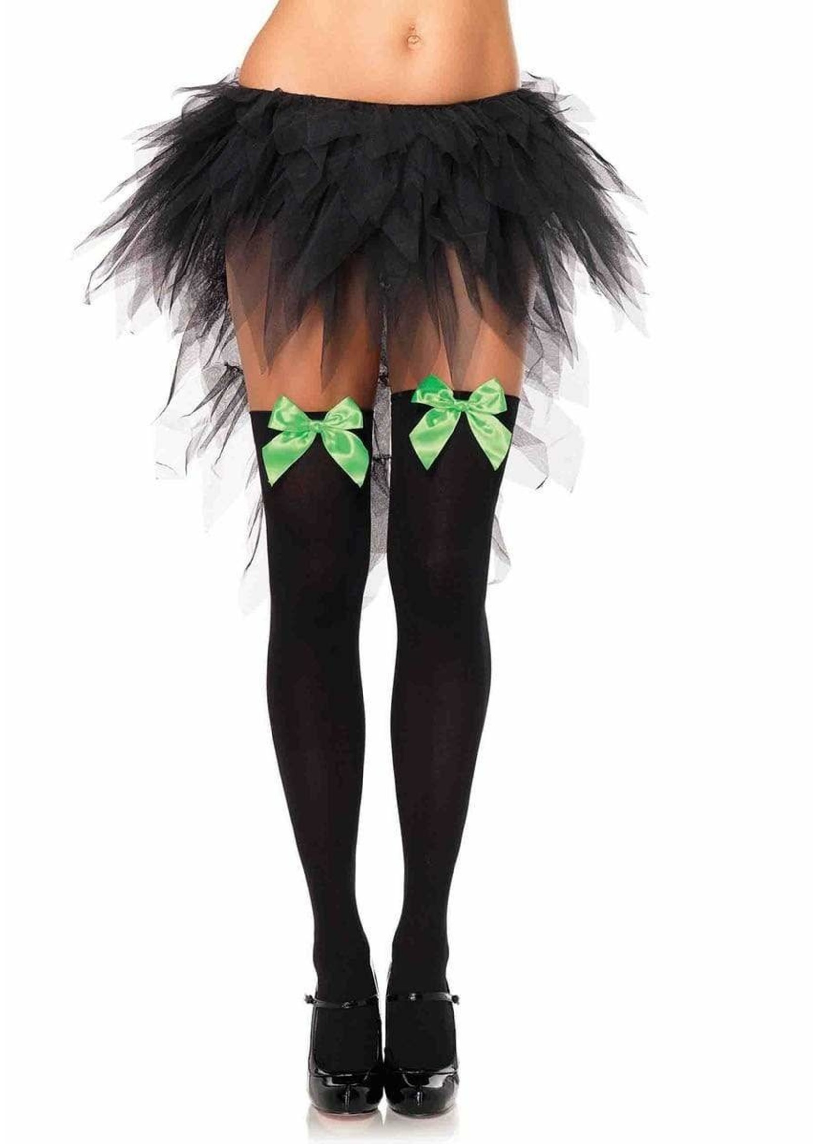 Leg Avenue Leg Avenue - Nylon Over The Knee W/Bow O/S BLACK/N.GREEN