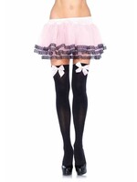 Leg Ave - Nylon Over The Knee W/Bow O/S BLACK/PINK