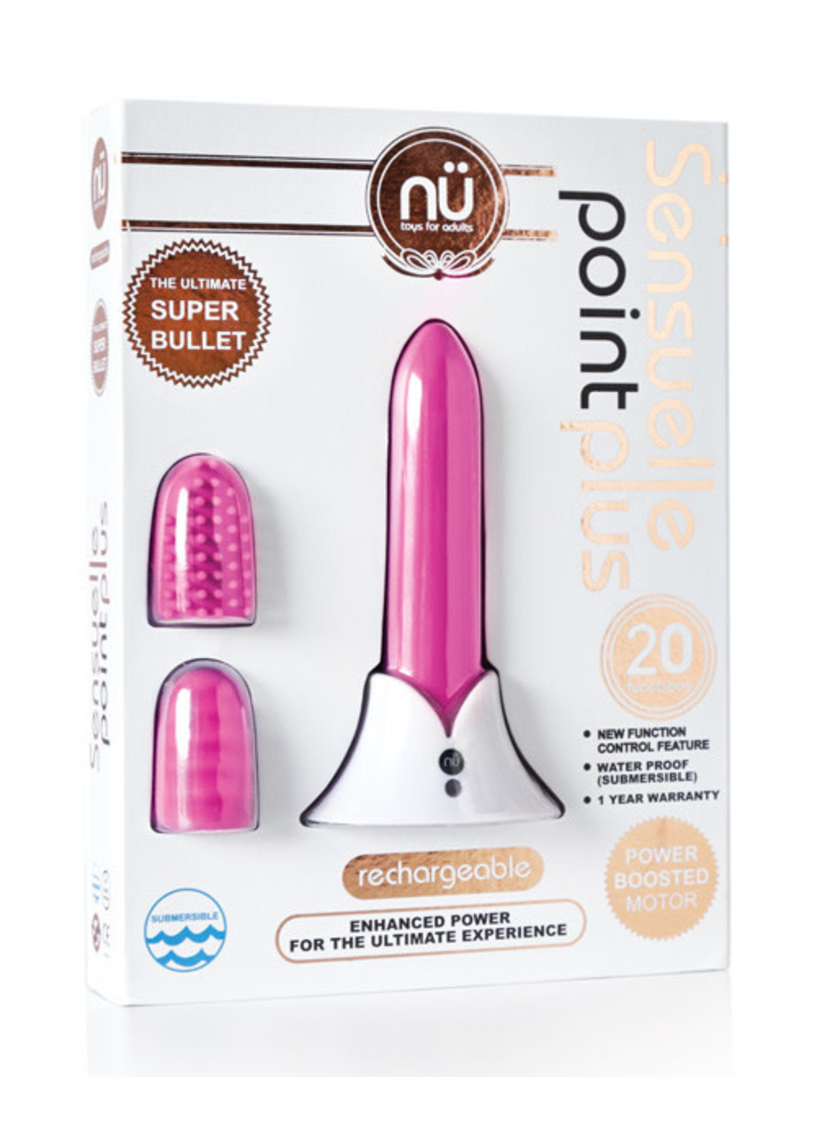 Nu Sensuelle Nu Sensuelle -  Point Plus Rechargeable Bullet  Pink