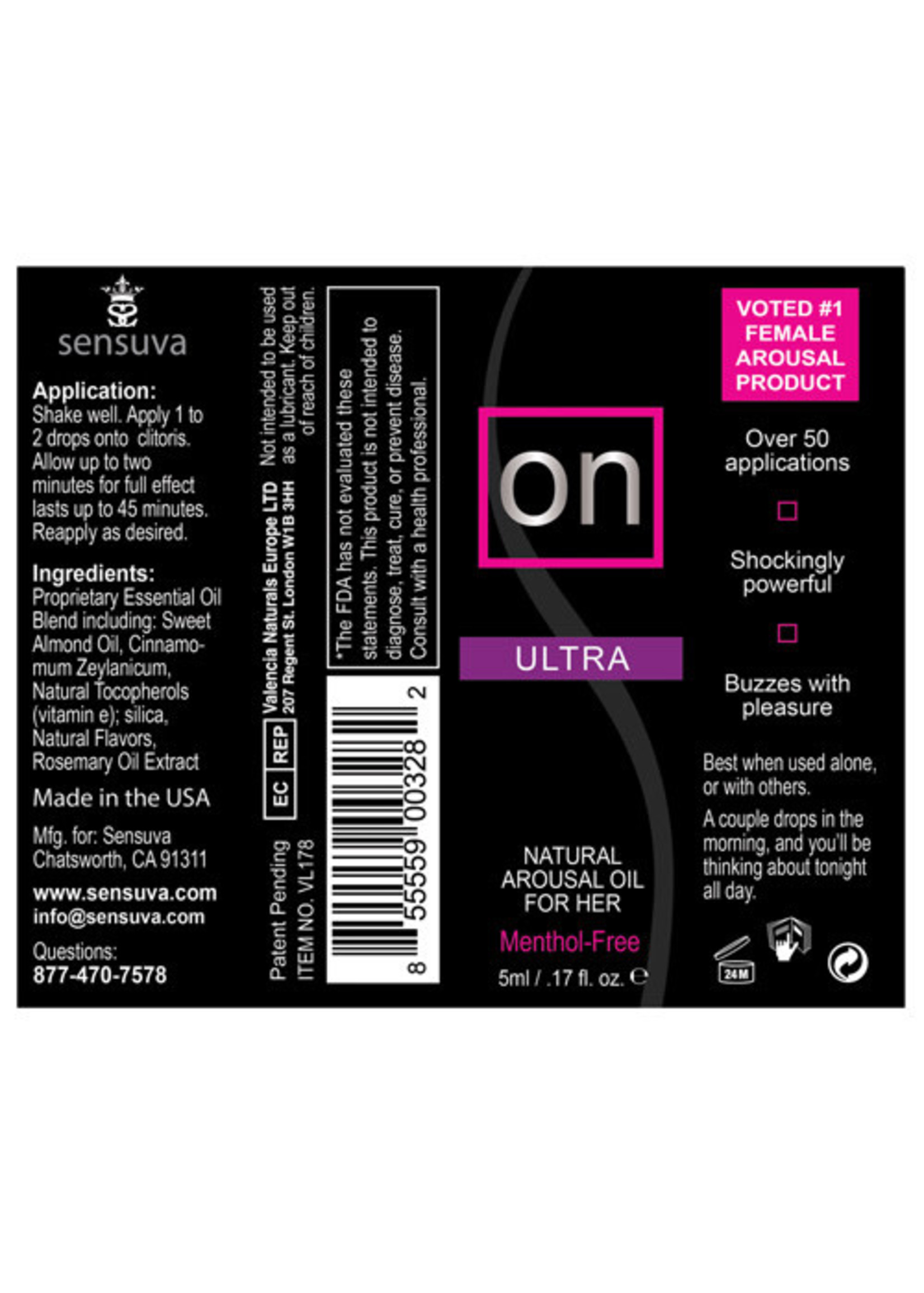 Sensuva On Natural Arousal Oil For Her - Ultra